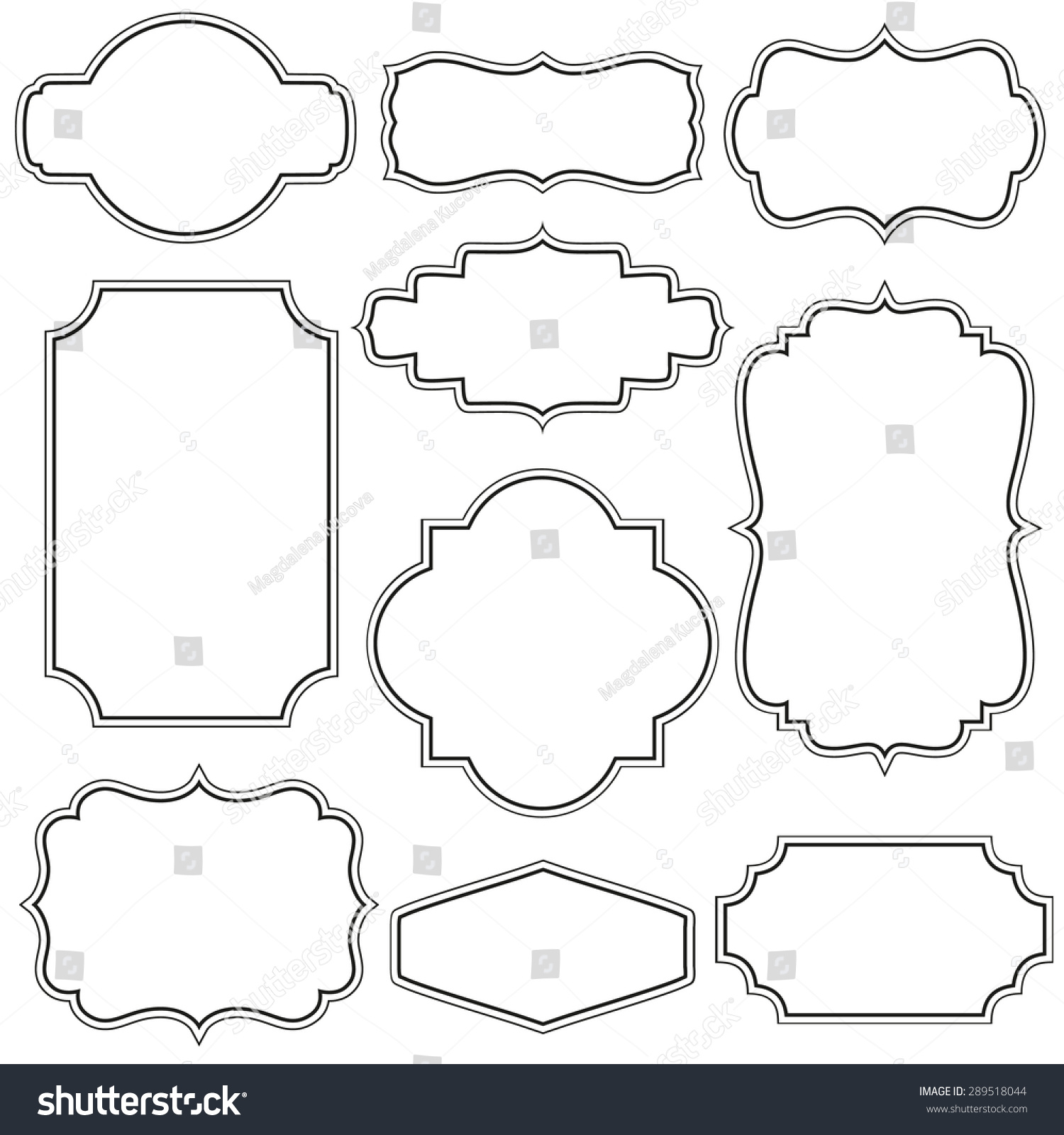 Set Of Decorative Vintage Frames Stock Vector Illustration 289518044 ...