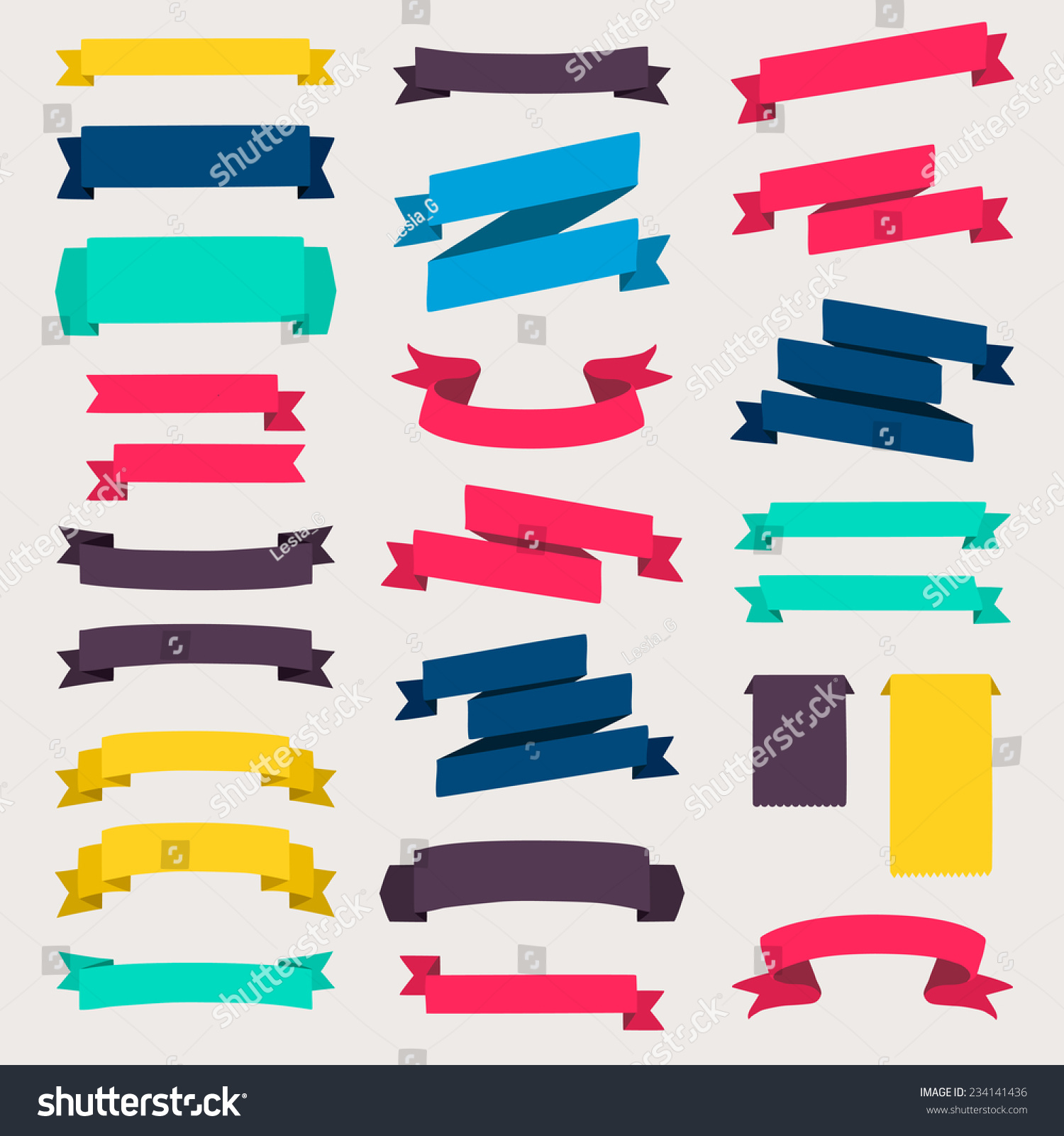 Set Design Elements Banners Ribbons Vector Stock Vector (Royalty Free ...