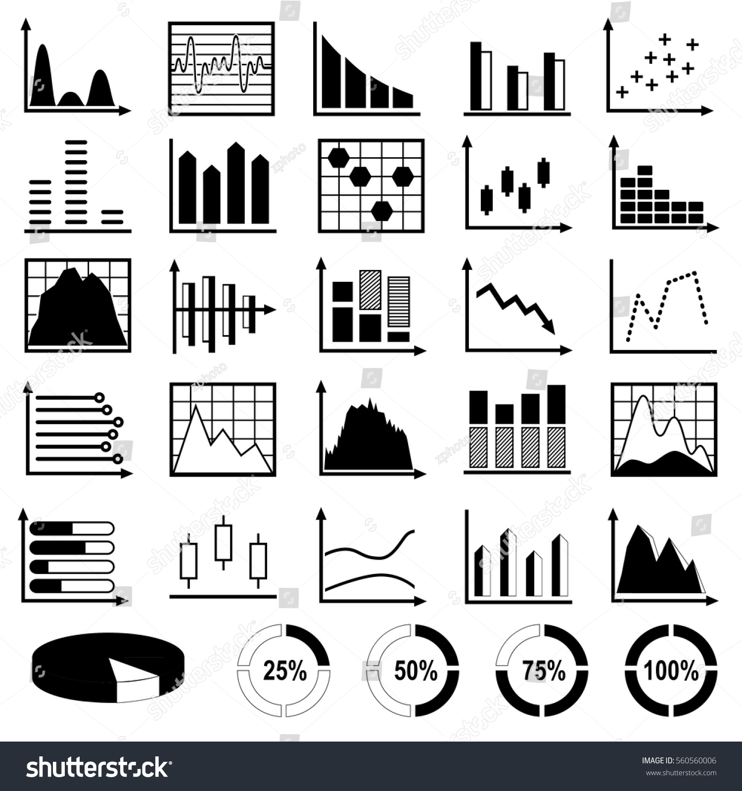 Set Diagrams Graphs Vector Stock Vector (Royalty Free) 560560006 ...