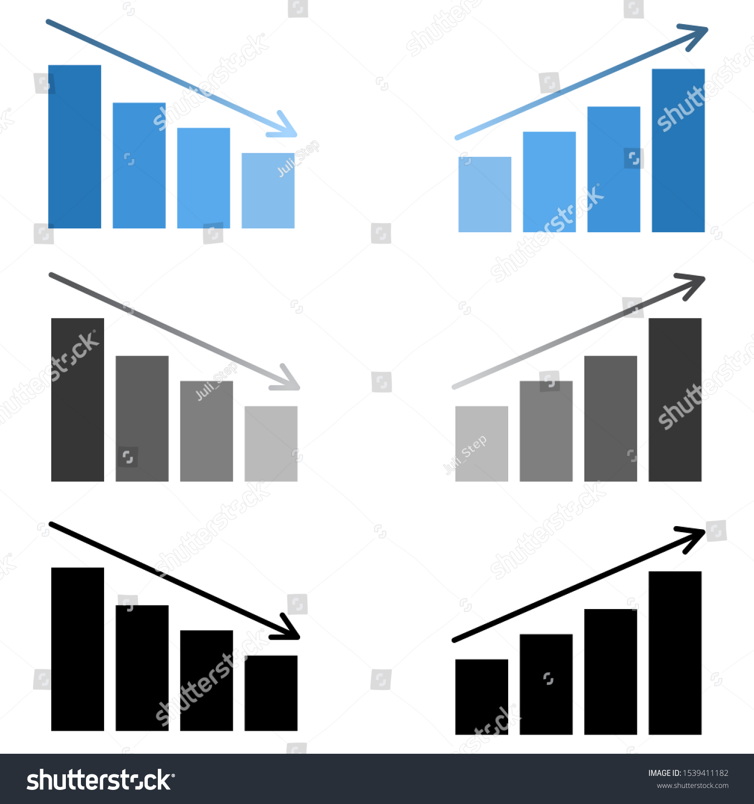 set-diagrams-showing-increase-decrease-graph-stock-vector-royalty-free