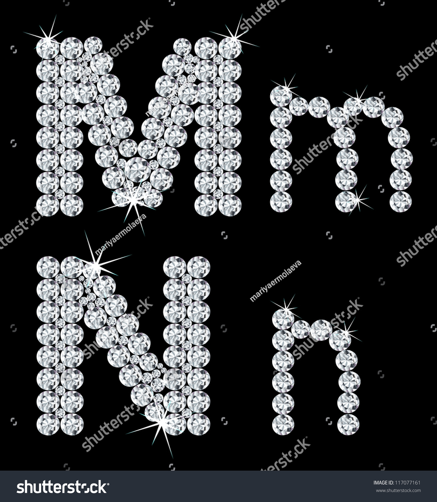 Set Diamond Alphabetic Letters Vector Illustration Stock Vector ...