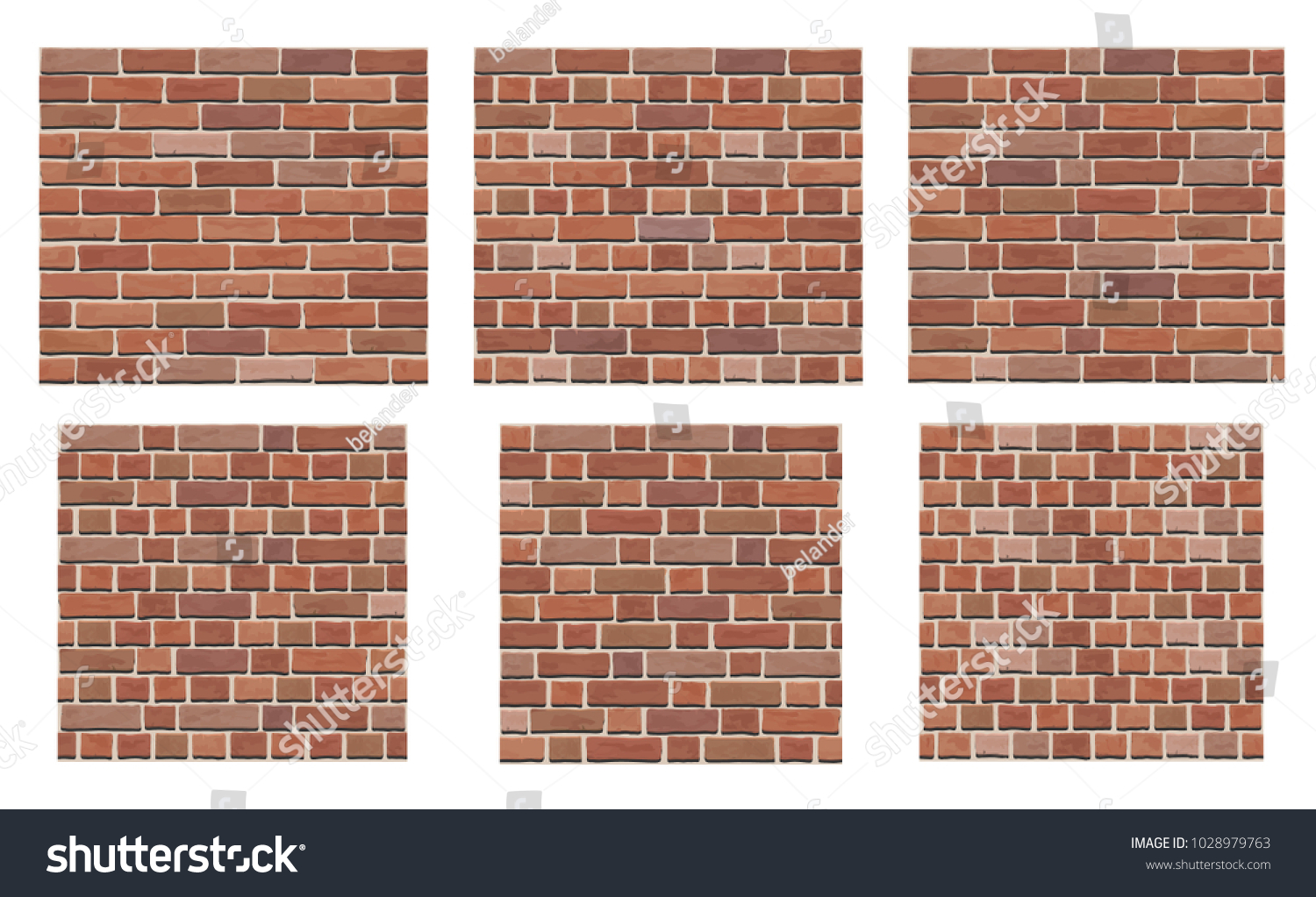 Set Different Brickwork Wall Texture Vector Stock Vector (Royalty Free ...