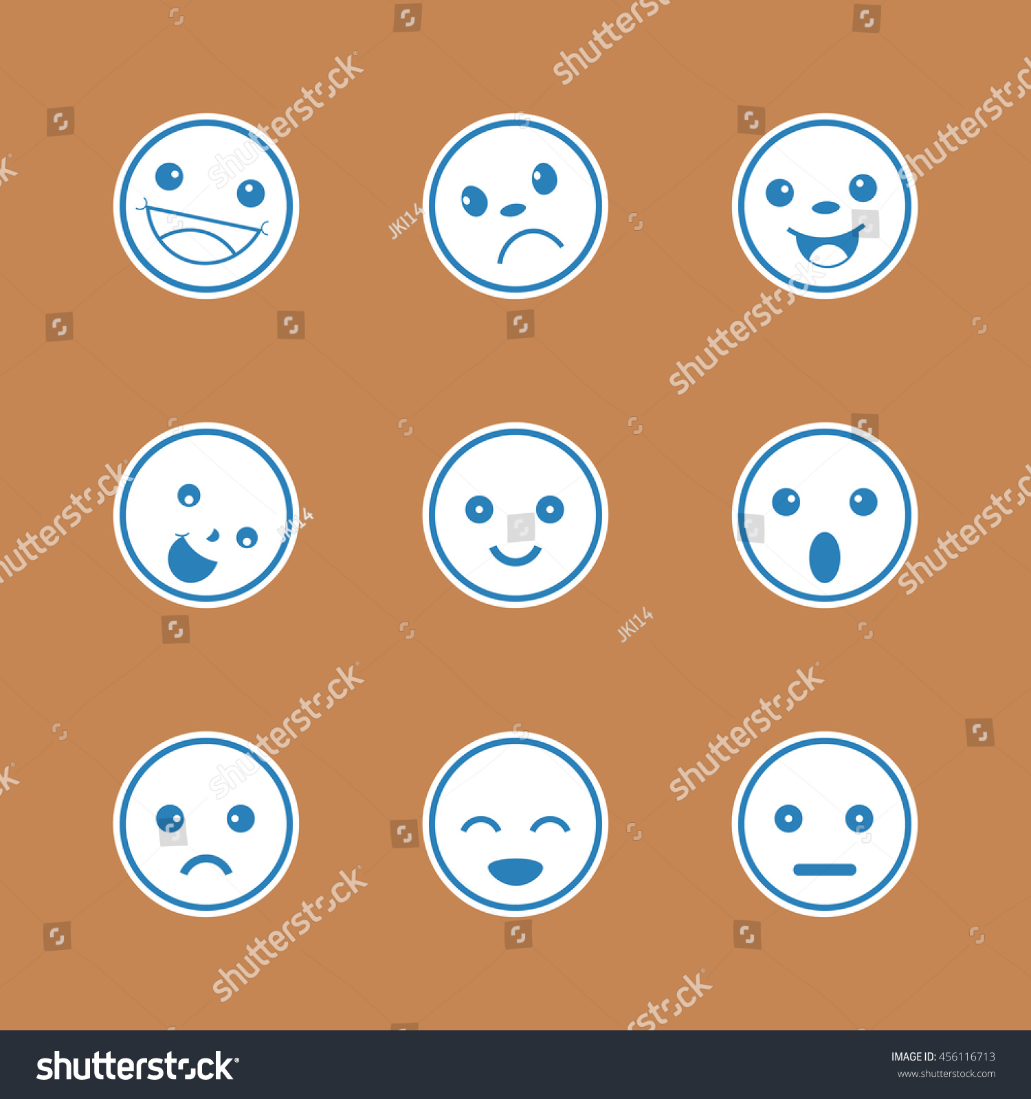 Set Of Different Emotions Icons Stock Vector Illustration 456116713 ...