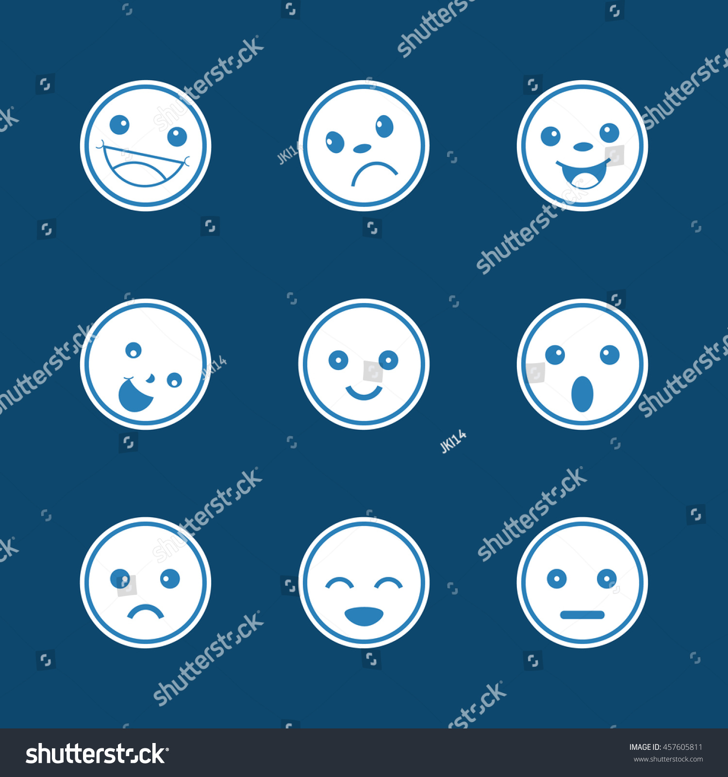 Set Of Different Emotions Icons Stock Vector Illustration 457605811 ...