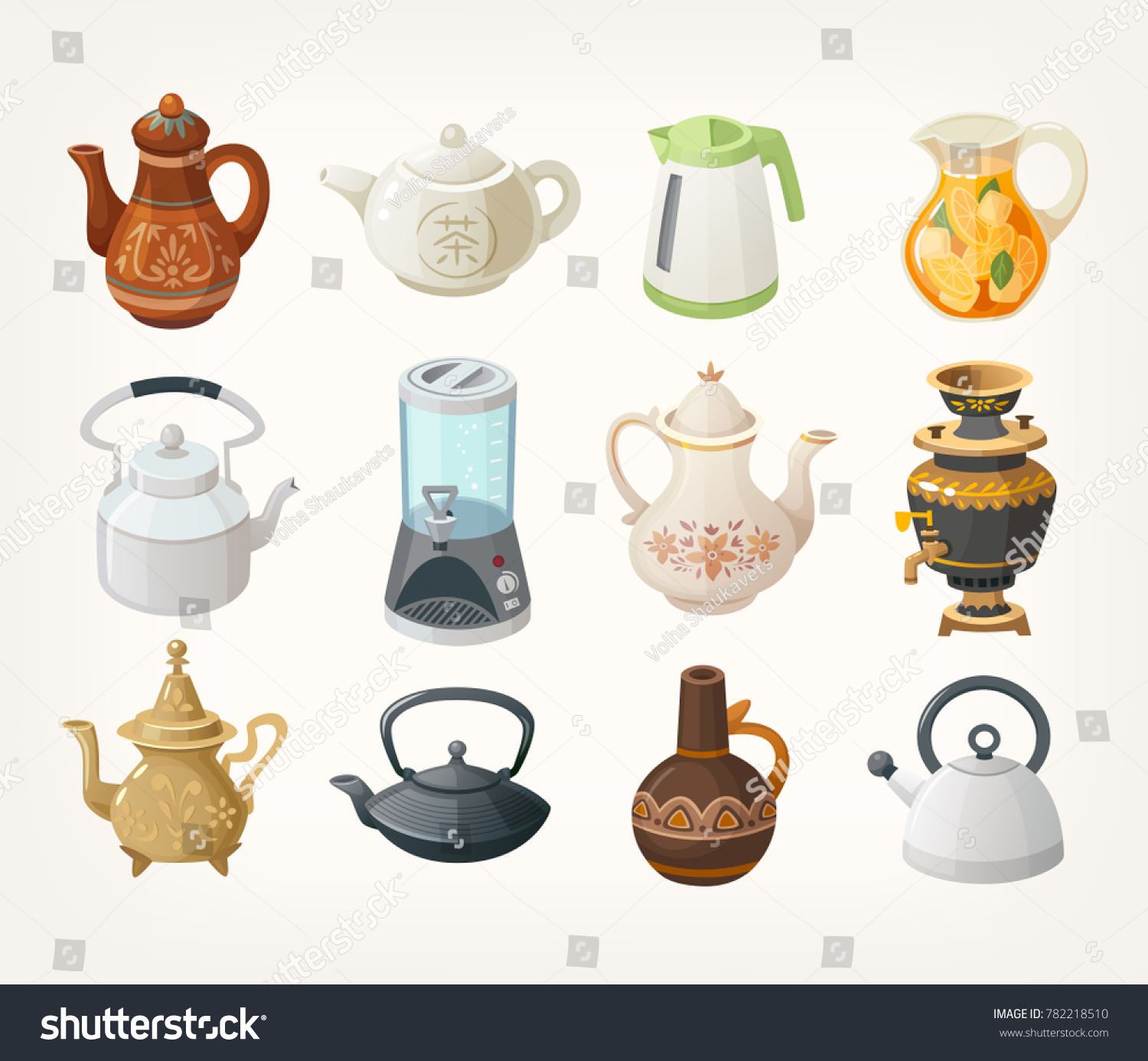 Set Different Kinds Tea Kettles All 