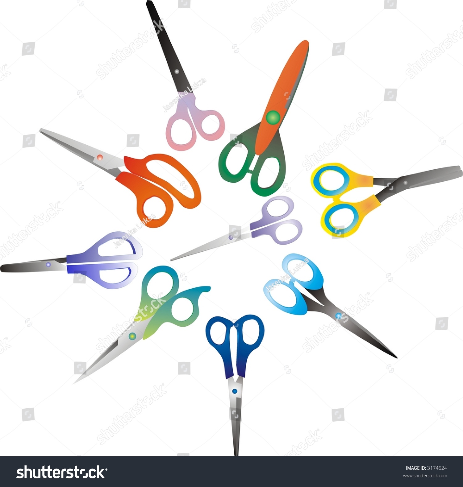 different shaped scissors