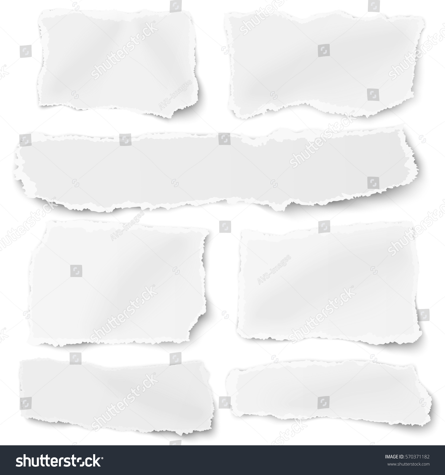 Set Different Shapes Blank Paper Scraps Stock Vector (Royalty Free ...