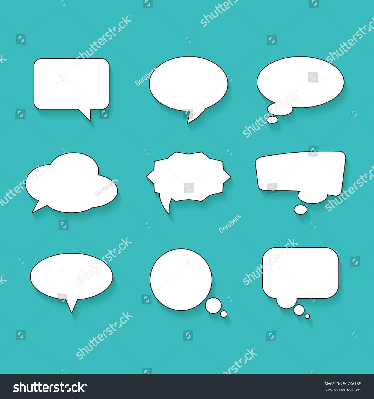 Set Different Vector Speech Bubbles Stock Vector Royalty Free 250736185 