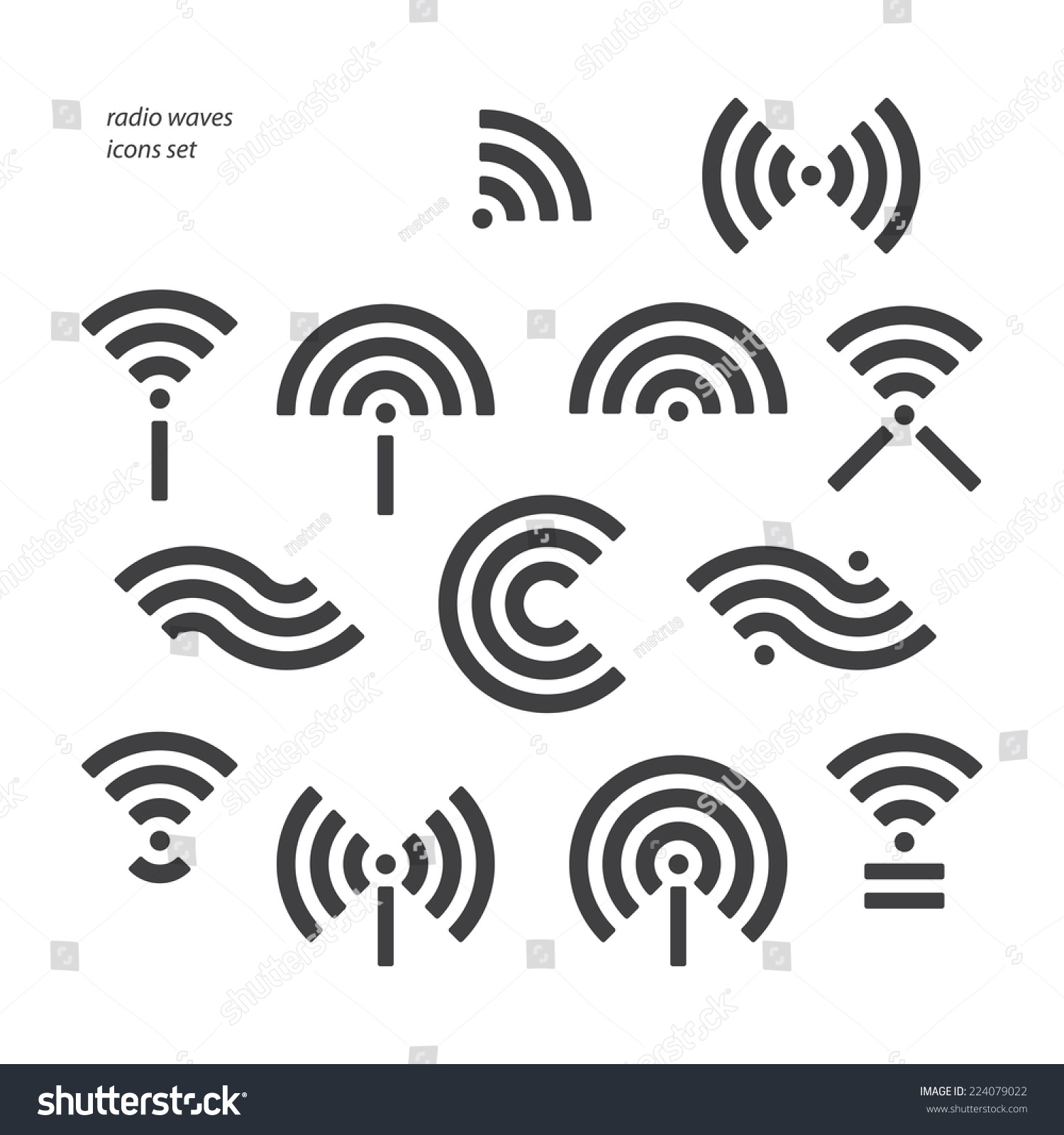 Set Different Wireless Wifi Symbols Vector Stock Vector (Royalty Free ...