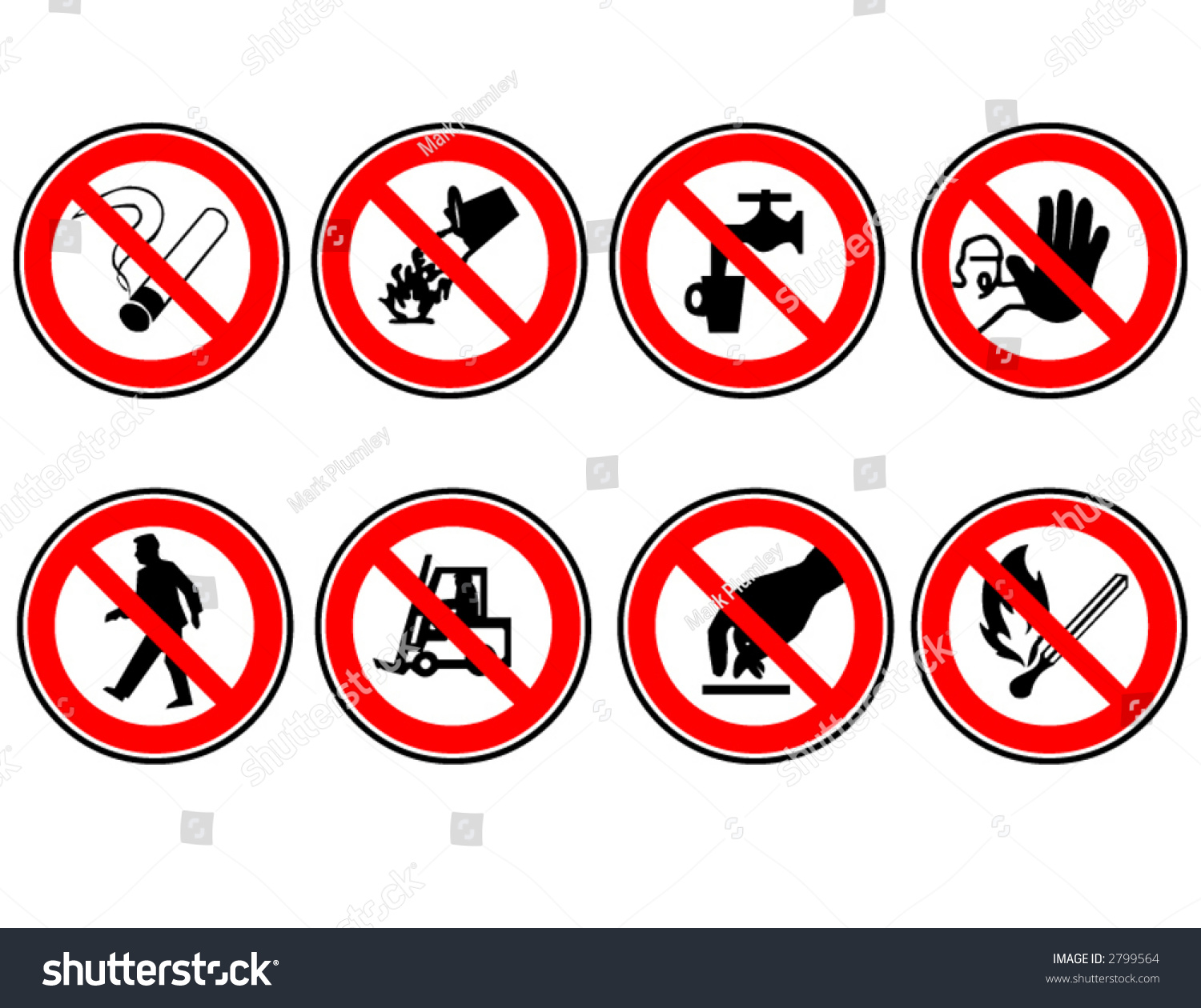 Set Of Do Not Do Signs In Vector Format. Sizable To Any Size Without ...