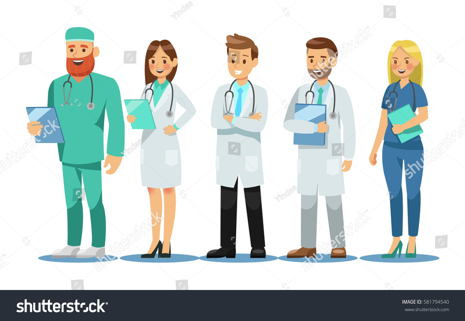 Set Doctors Characters Medical Team Concept Stock Vector (royalty Free 