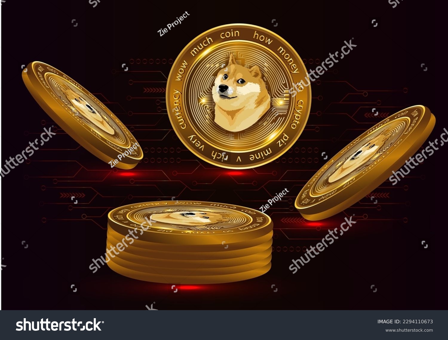 SVG of Set of Dogecoin crypto currency logo svg