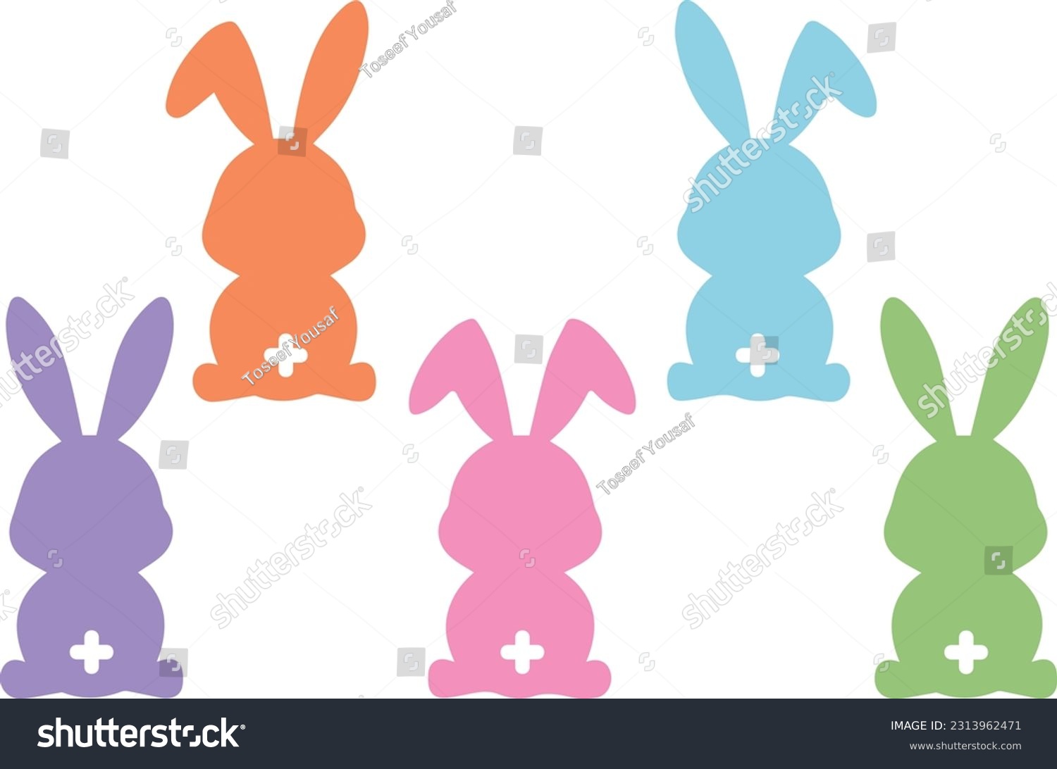 SVG of Set of Easter Bunny, Rabbits, Hare svg