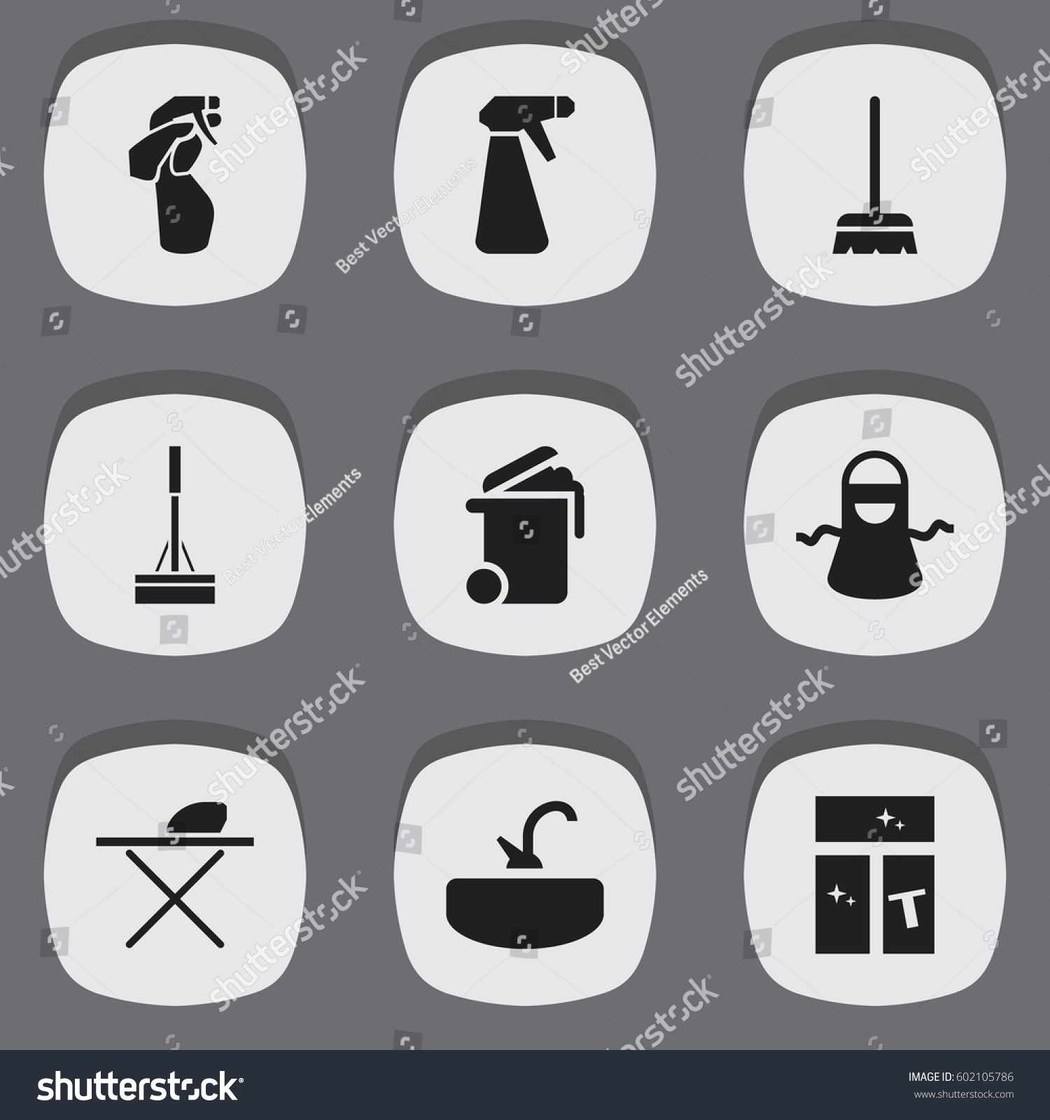 Set 9 Editable Cleaning Icons Includes Stock Vector Royalty Free 602105786 Shutterstock 