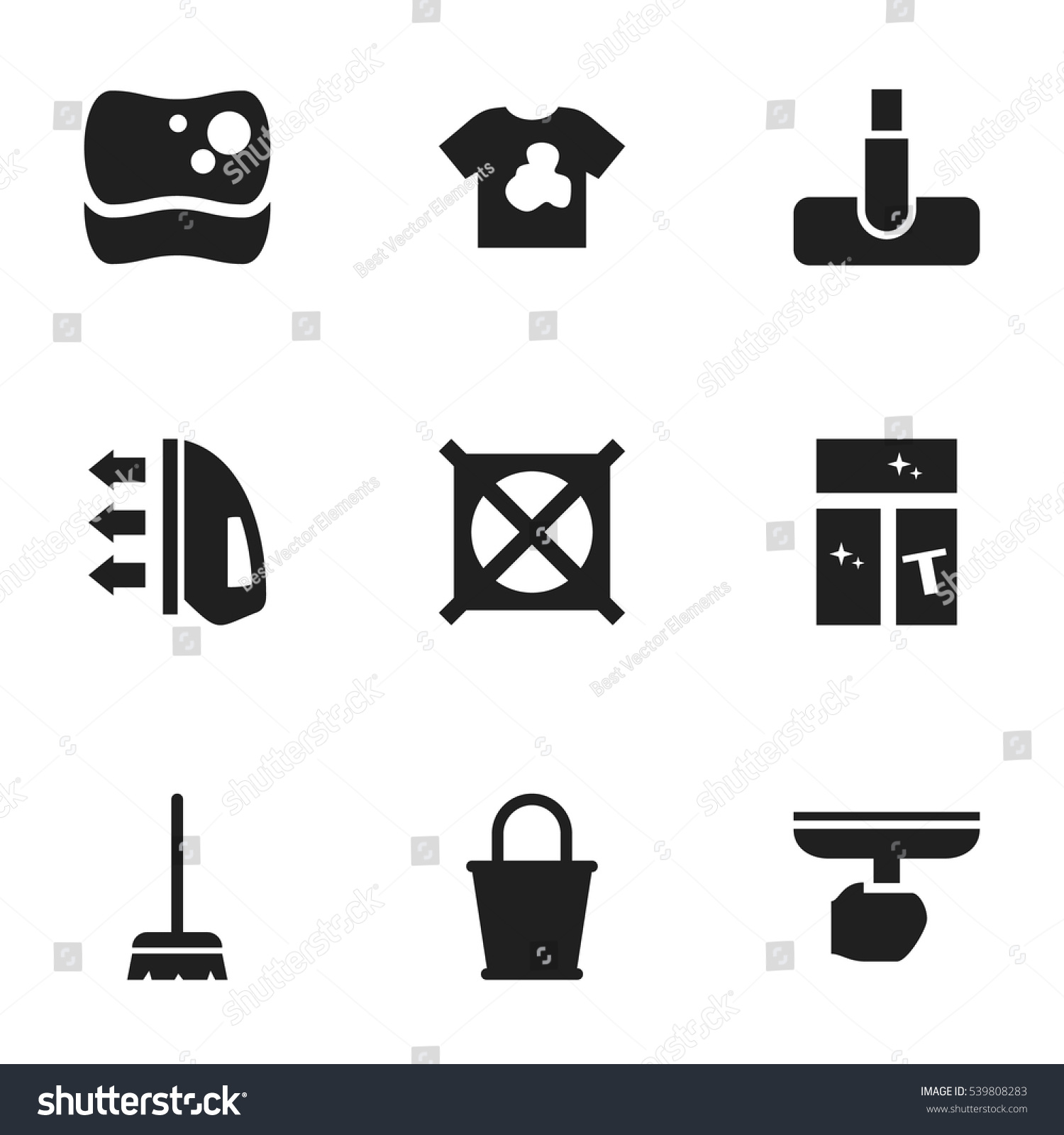 Set 9 Editable Cleaning Icons Includes Stock Vector 539808283 Shutterstock 