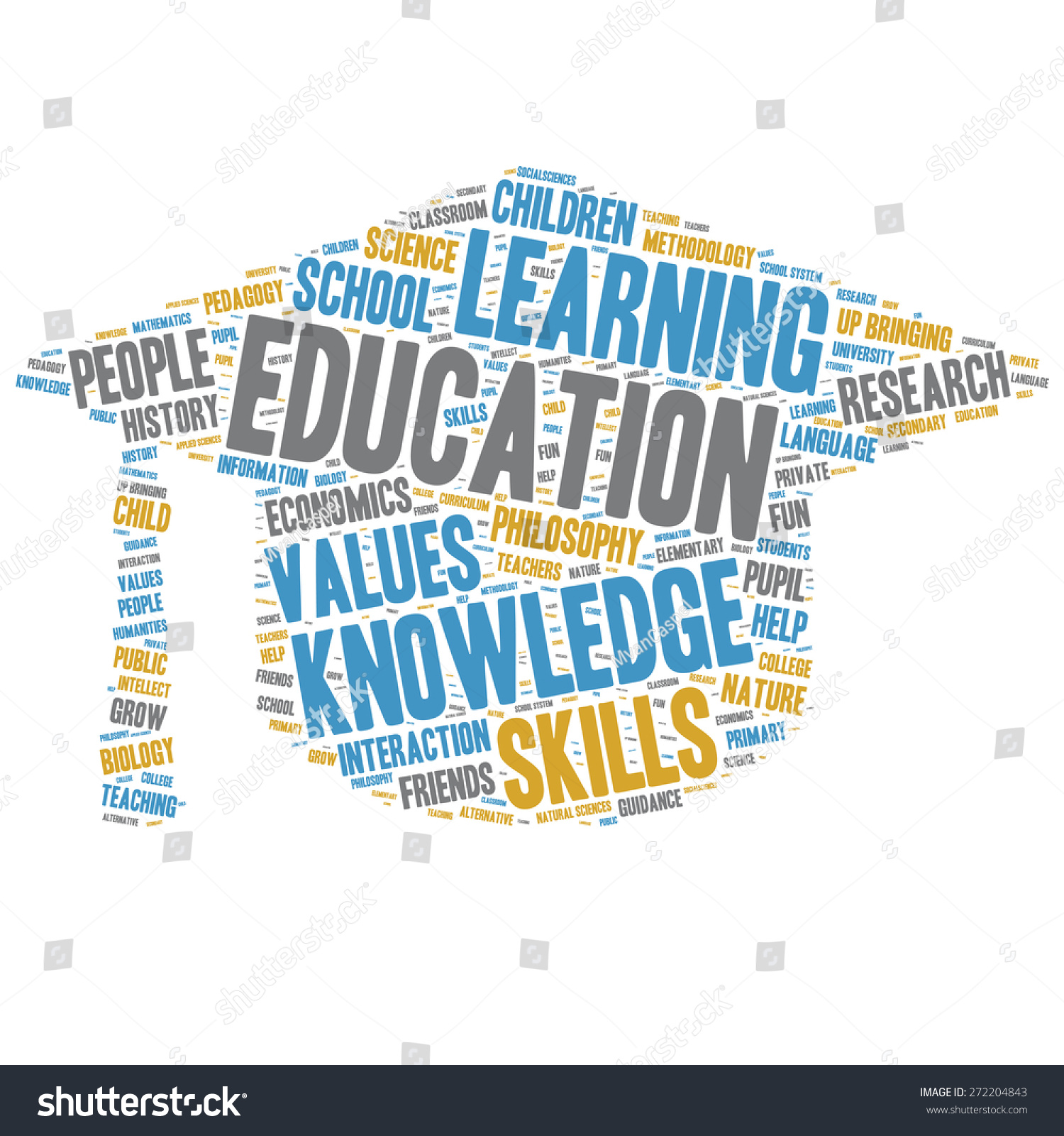 Set Educational Word Clouds Cut Out Stock Vector