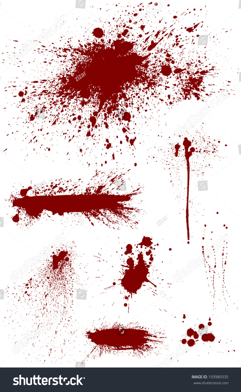 Set Of Eight Highly Detailed Bloodstain Vectors - 193989335 : Shutterstock