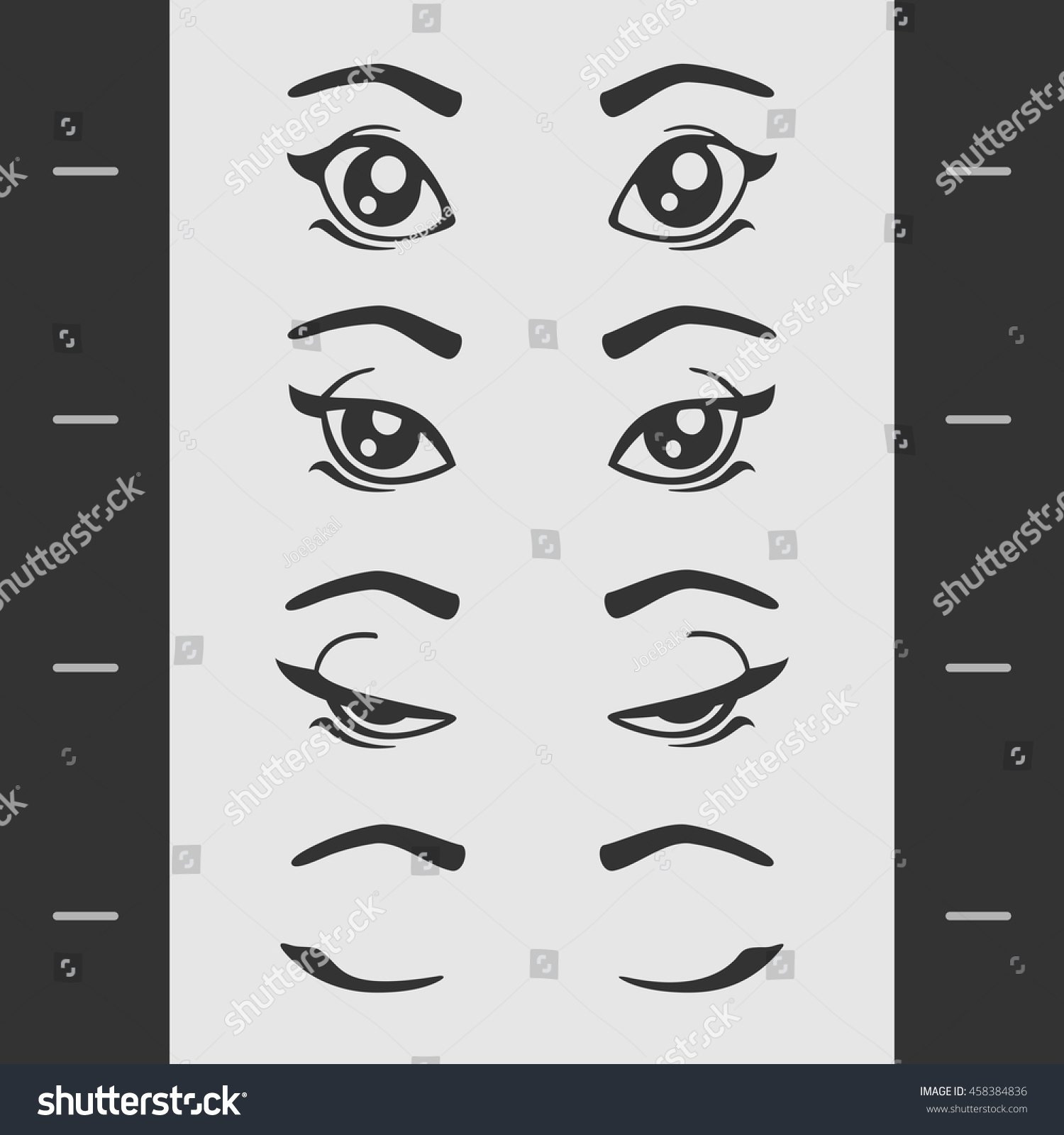 SVG of Set of Elements of Female Eye Blink svg