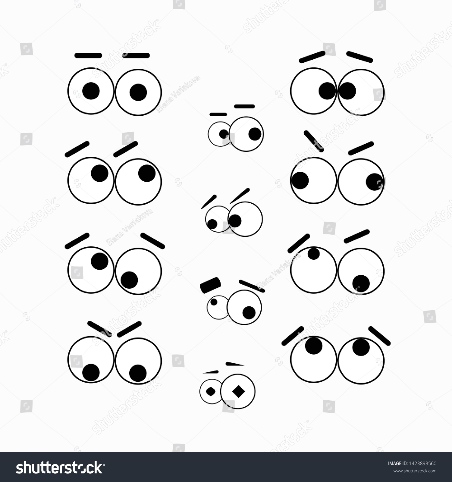 Set Elements On White Background Cartoon Stock Vector (Royalty Free ...