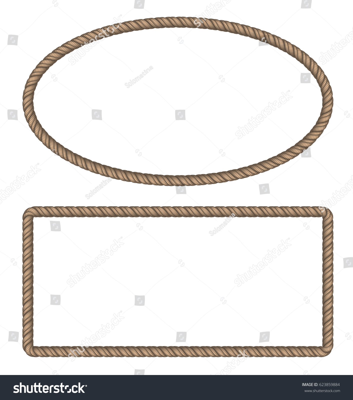 Download Set Ellipse Rectangle Rope Border Rope Stock Vector ...