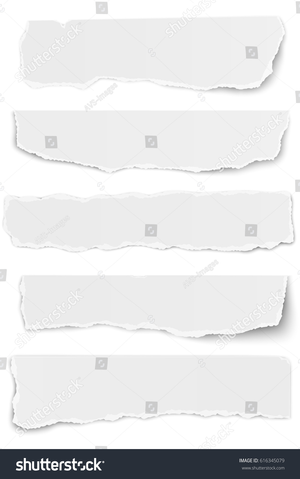 set of elongated tattered