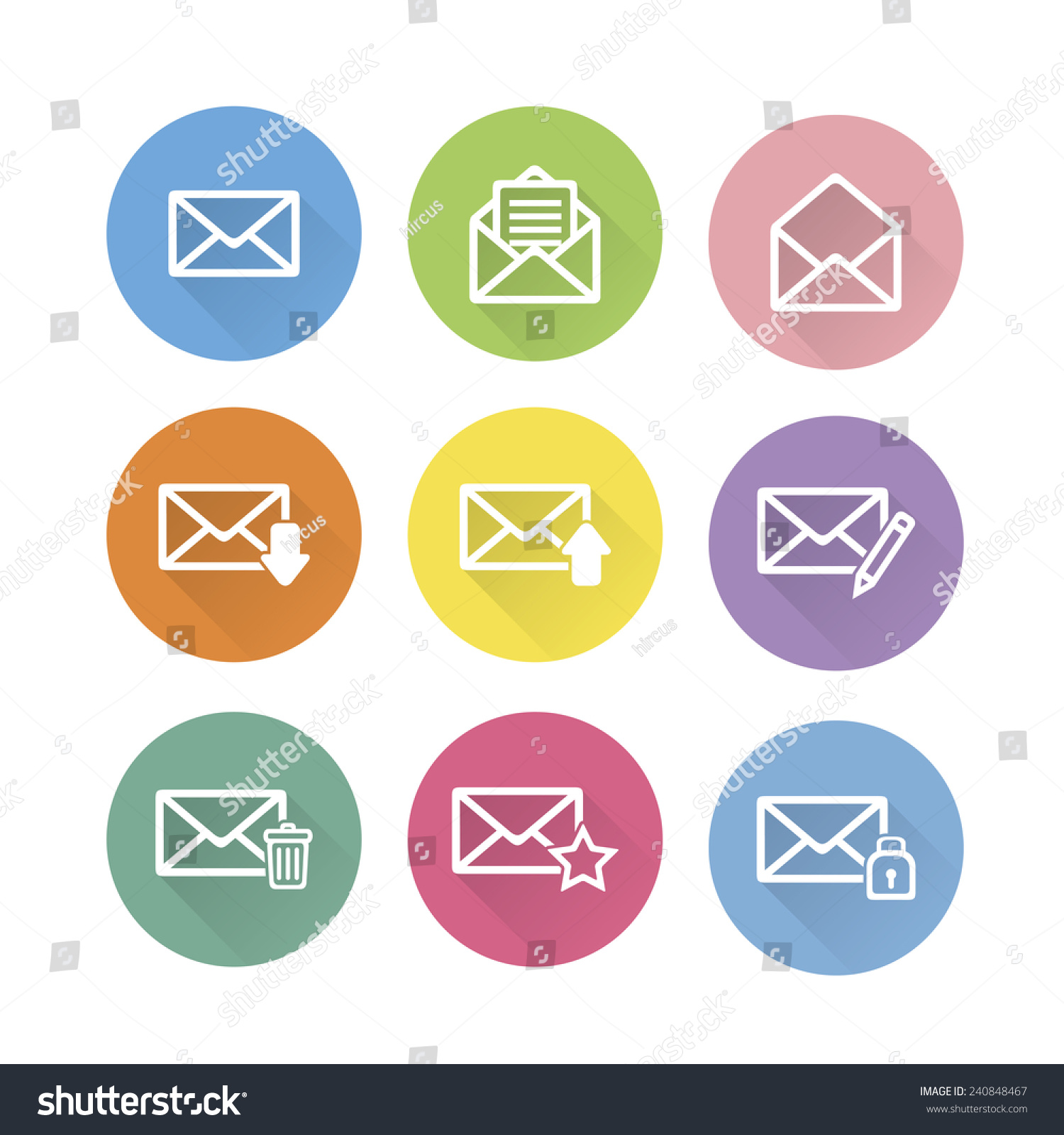 Set Of Email Icons Vector - 240848467 : Shutterstock