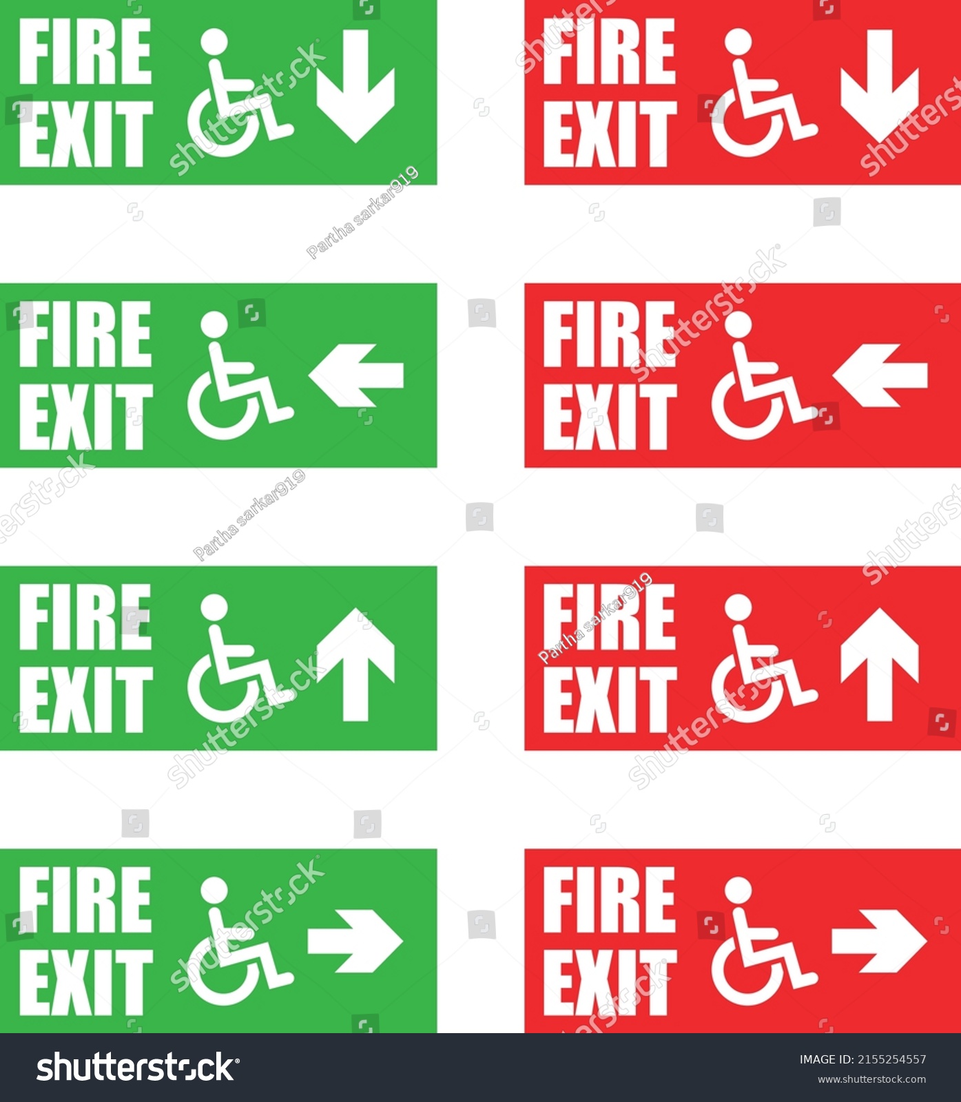 Set Emergency Exit Sign Emergency Exit Stock Vector (Royalty Free ...