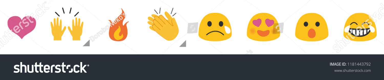 SVG of Set of Emoticon for chat comment with Flat Design, social media reactions, vector svg