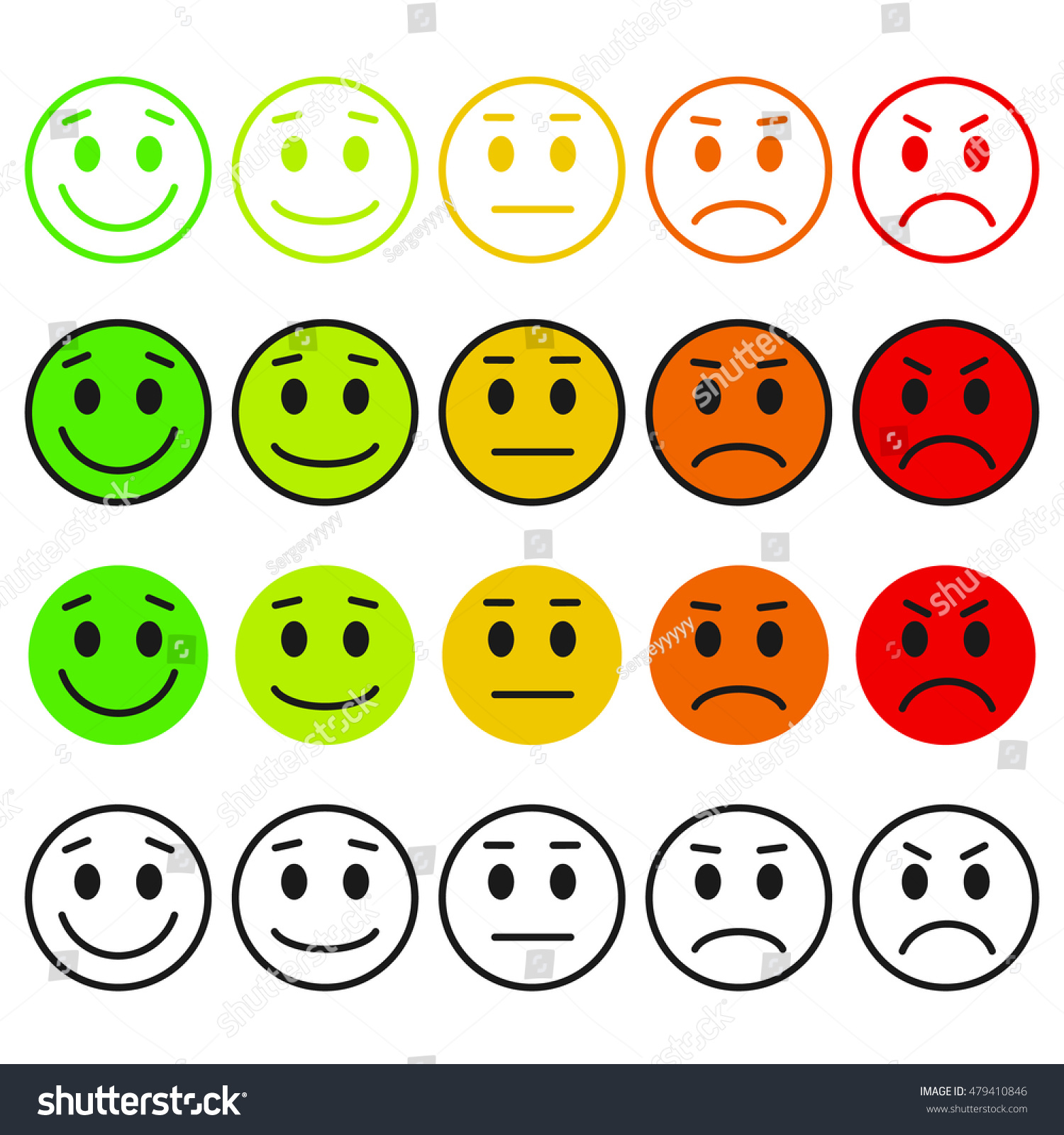 Set Emoticons Emoji Rank Level Load Stock Vector (Royalty Free) 479410846
