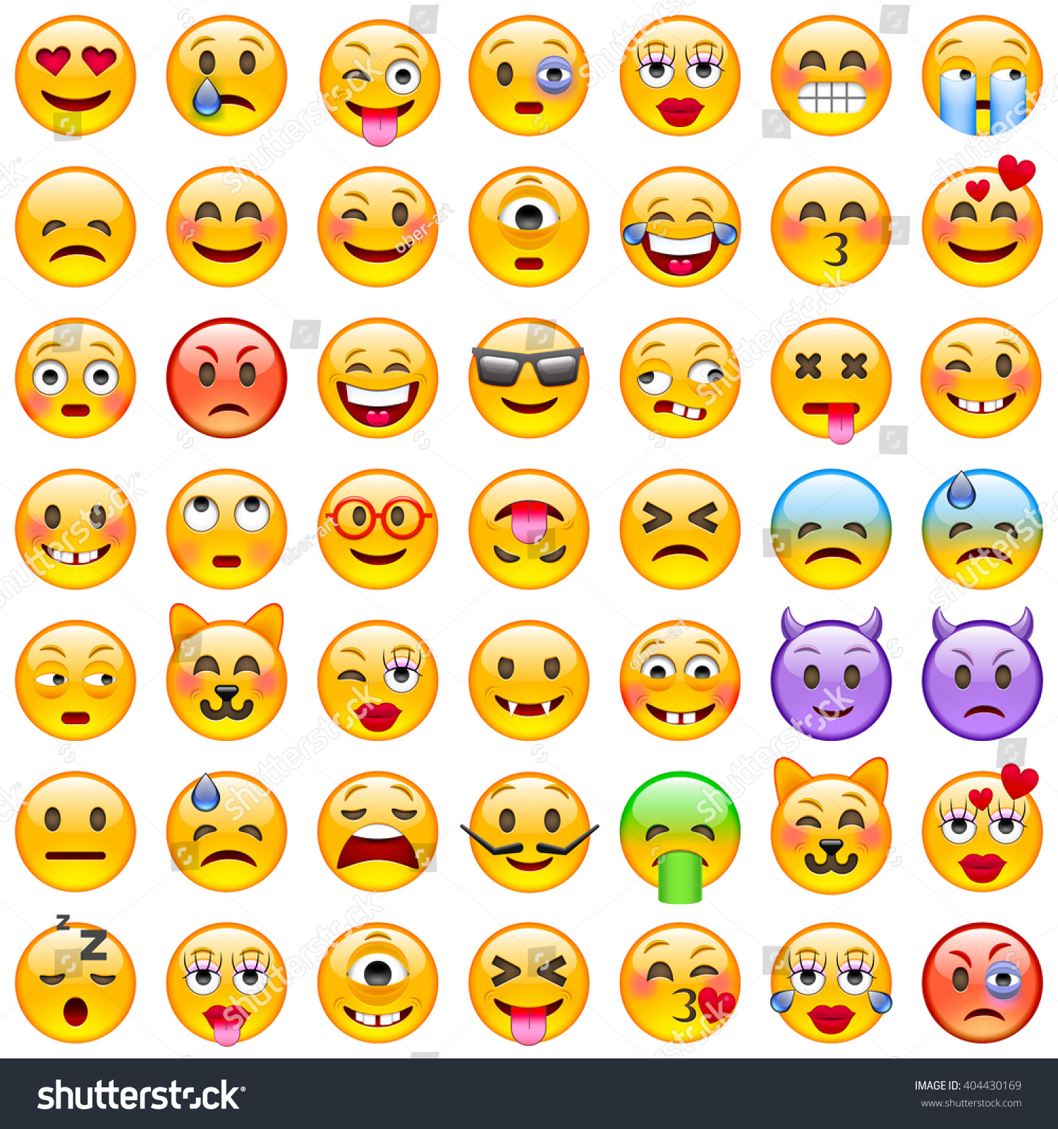 Set Emoticons Set Emoji Smile Icons Stock Vector 404430169 - Shutterstock