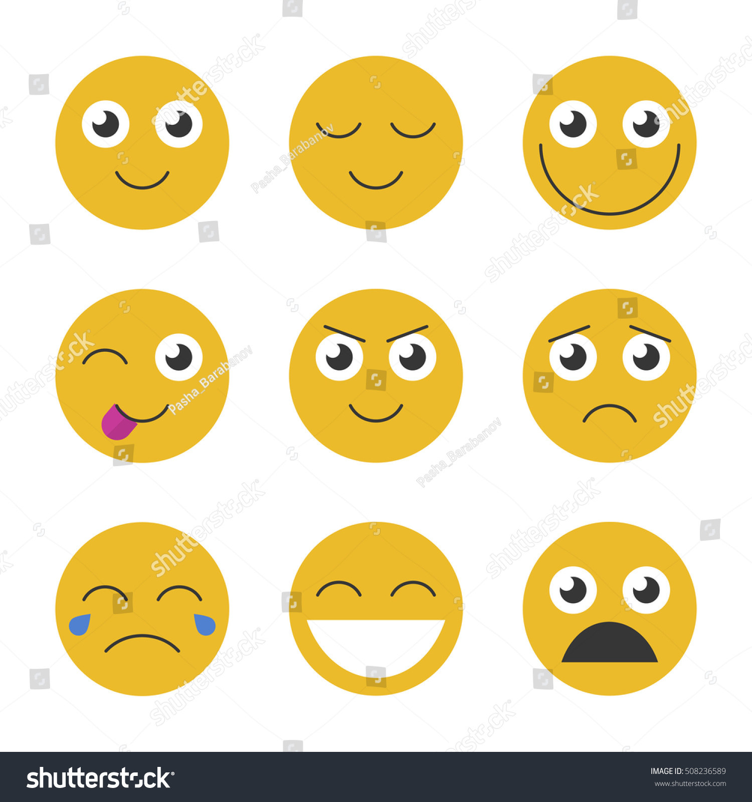 Set Of Emoticons, Smileys Icon Pack, Emoji Isolated On White Background ...