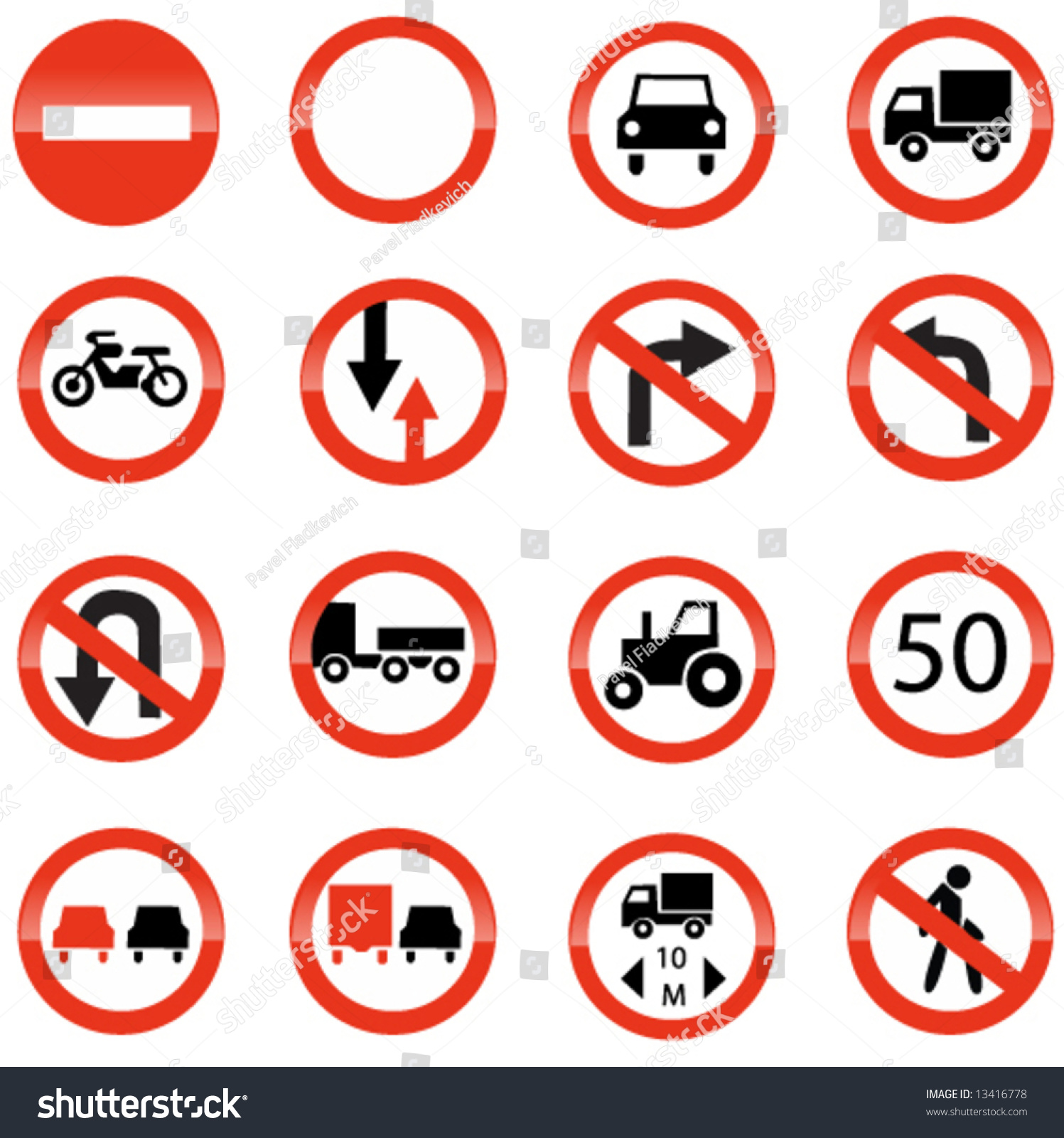 Set Of European Information Warning Signs Stock Vector Illustration ...