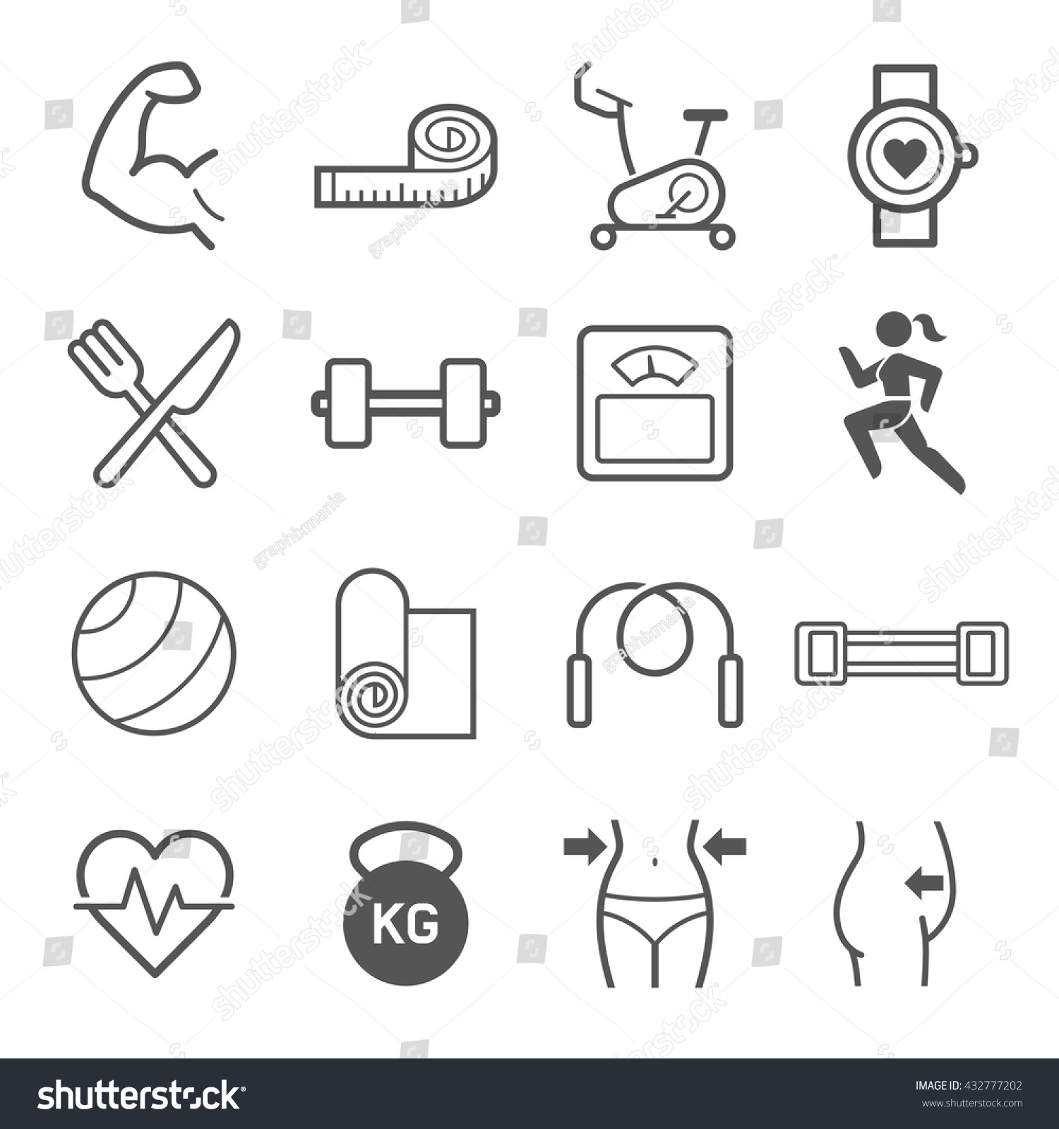 SVG of Set of exercise icons. Vector illustrations. svg