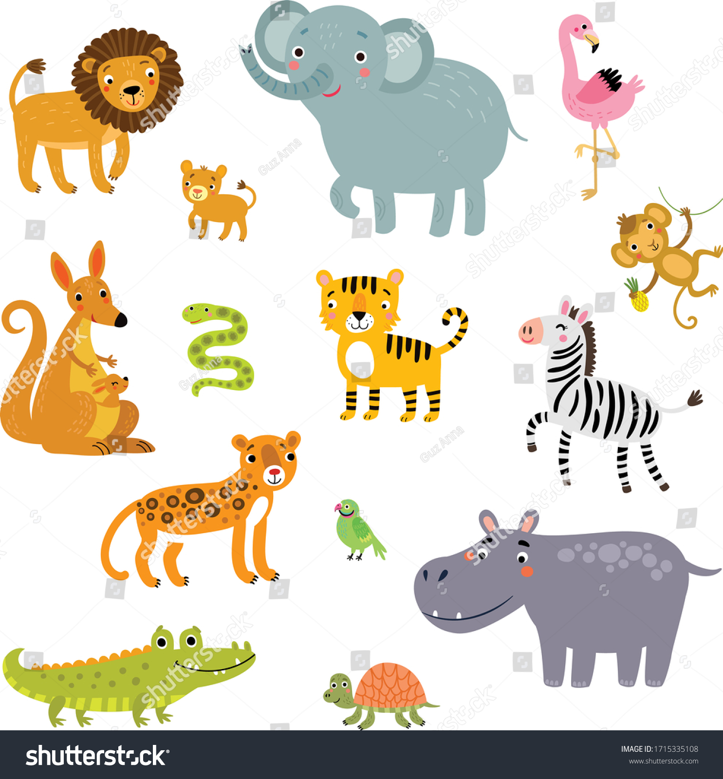 Elephant giraffe cartoon Images, Stock Photos & Vectors | Shutterstock