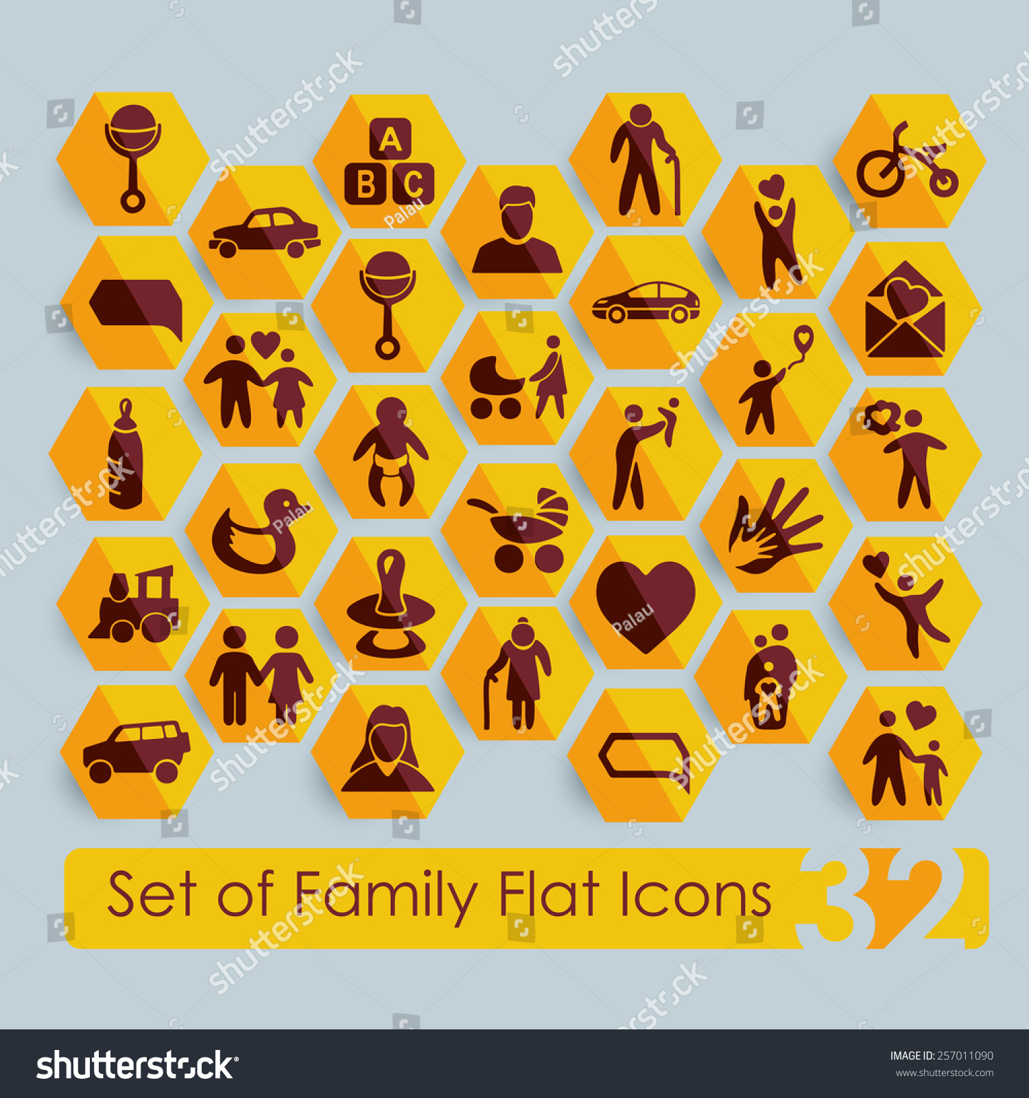 Set Family Icons Stock Vector (Royalty Free) 257011090