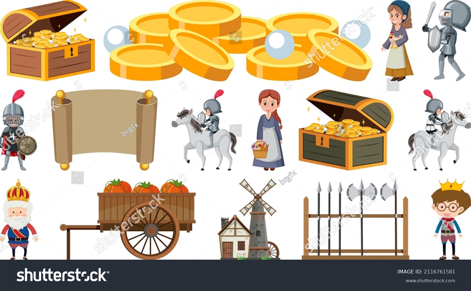 Set Fantasy Cartoon Characters Illustration Stock Vector Royalty Free Set Fantasy Cartoon Characters Illustration Stock Vector Royalty Free