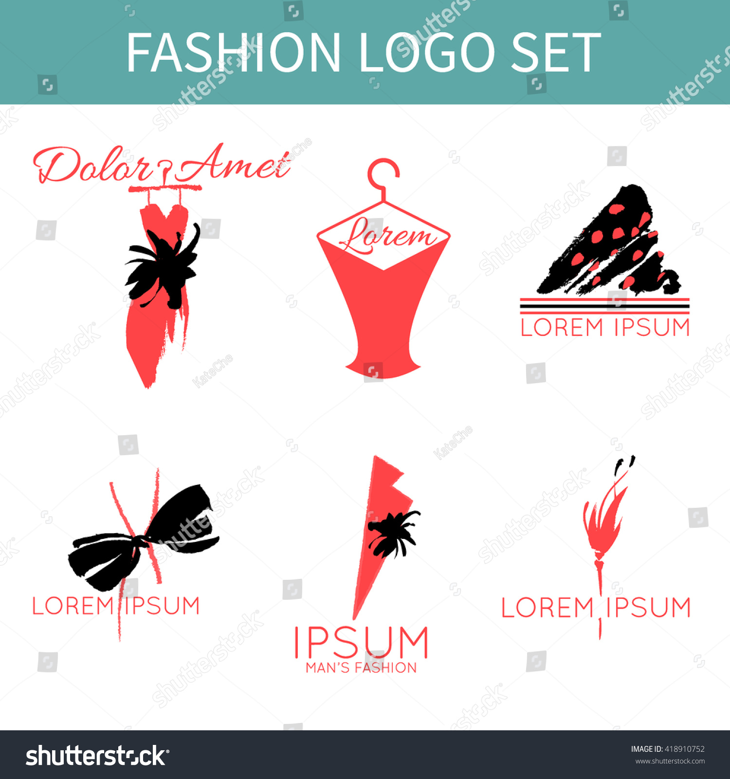 Set Of Fashion Logo Designs For Clothing Shop, Salon, Stylist, Shopper ...