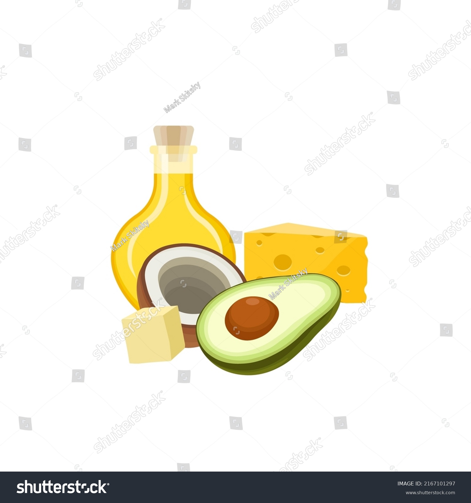 Set Fats Food Vector Cartoon Style Stock Vector (Royalty Free ...