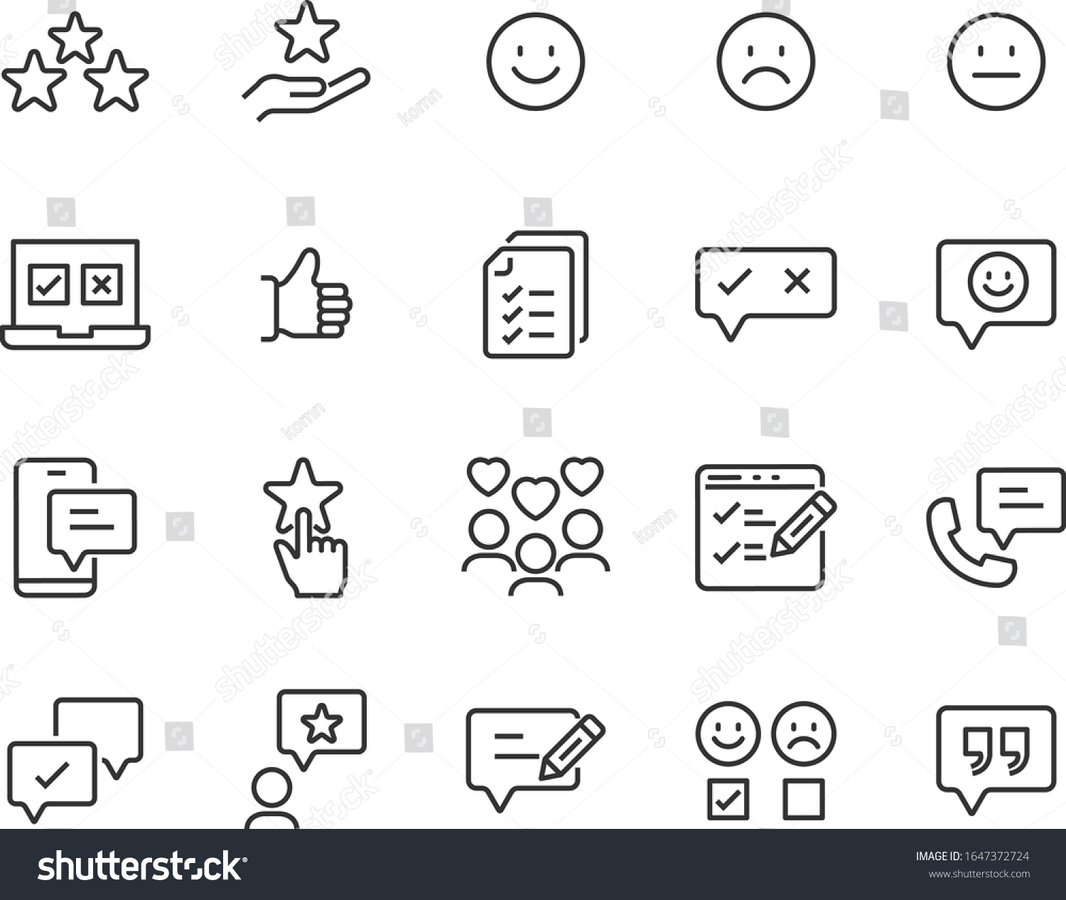 Set Feedback Icons Customer Opinion Marketing Stock Vector (Royalty ...