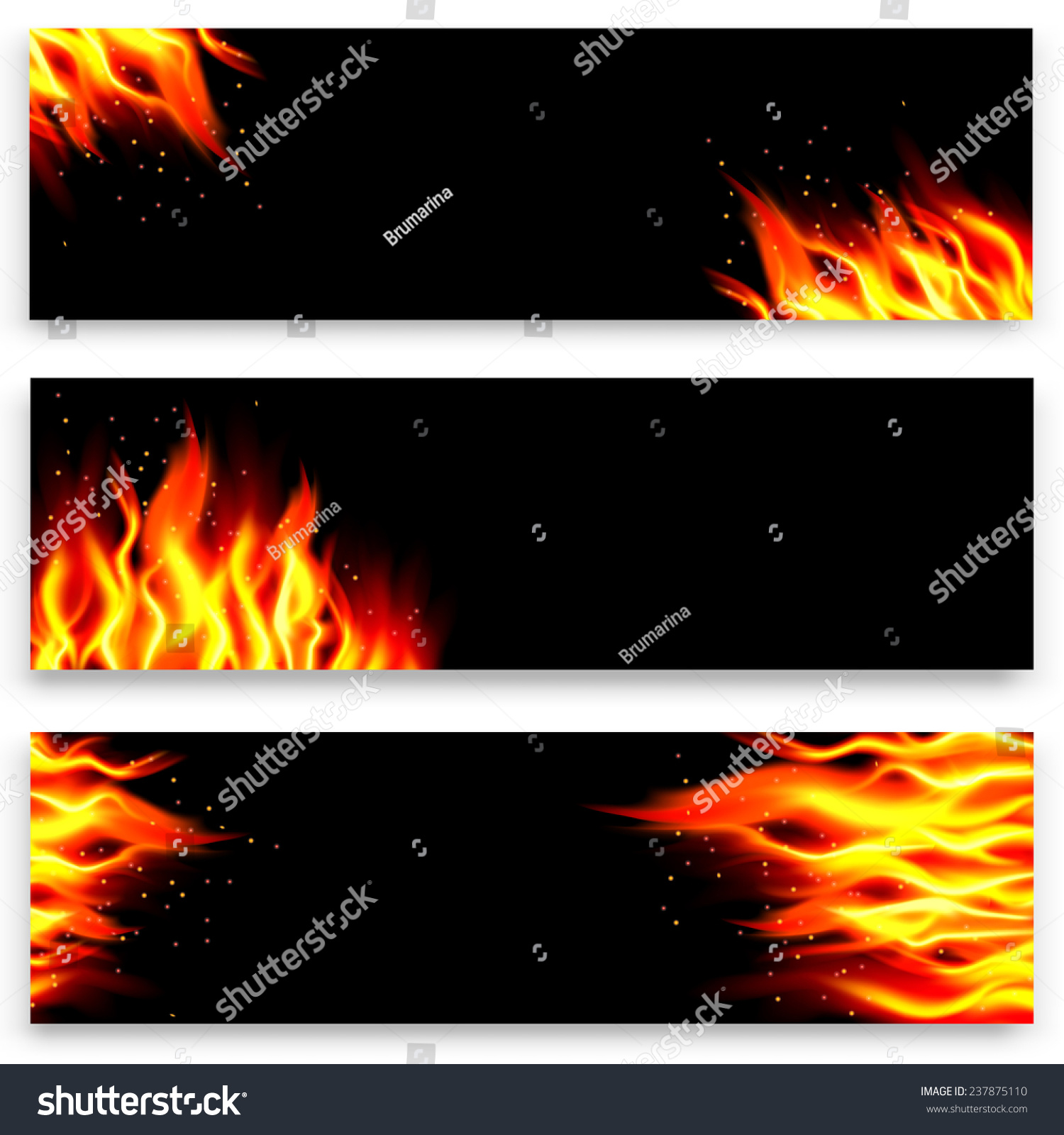 Set Fire Banners Vector Illustration Stock Vector (Royalty Free) 237875110