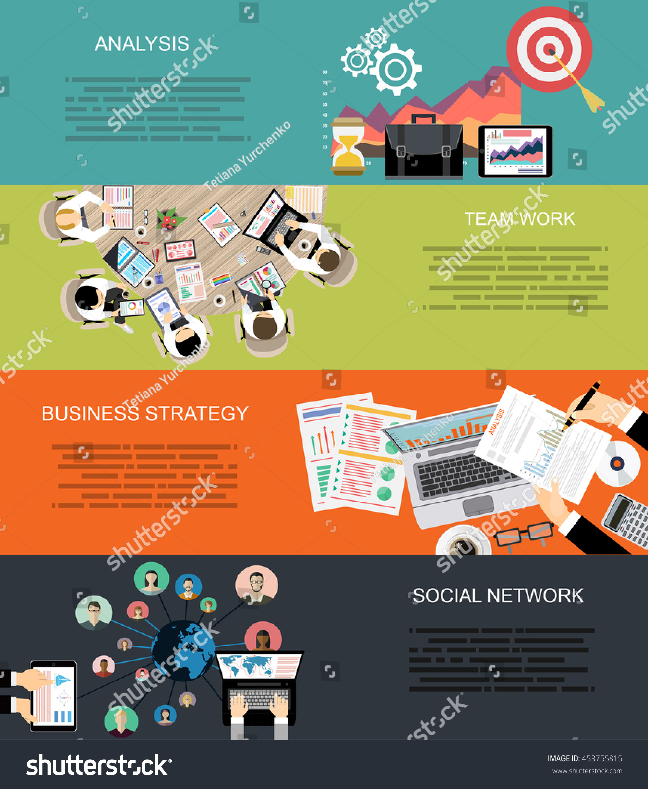Set Flat Design Illustration Concepts Business Stock ... Set Flat Design Illustration Concepts Business Stock ...