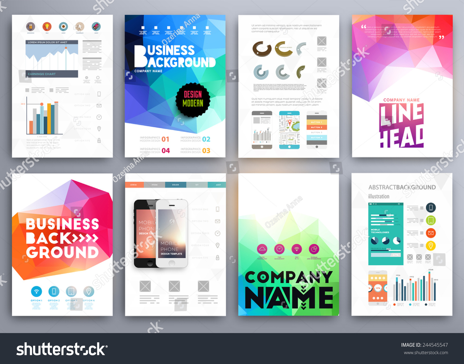 set flyer brochure design templates geometric stock vector royalty online brochure design software