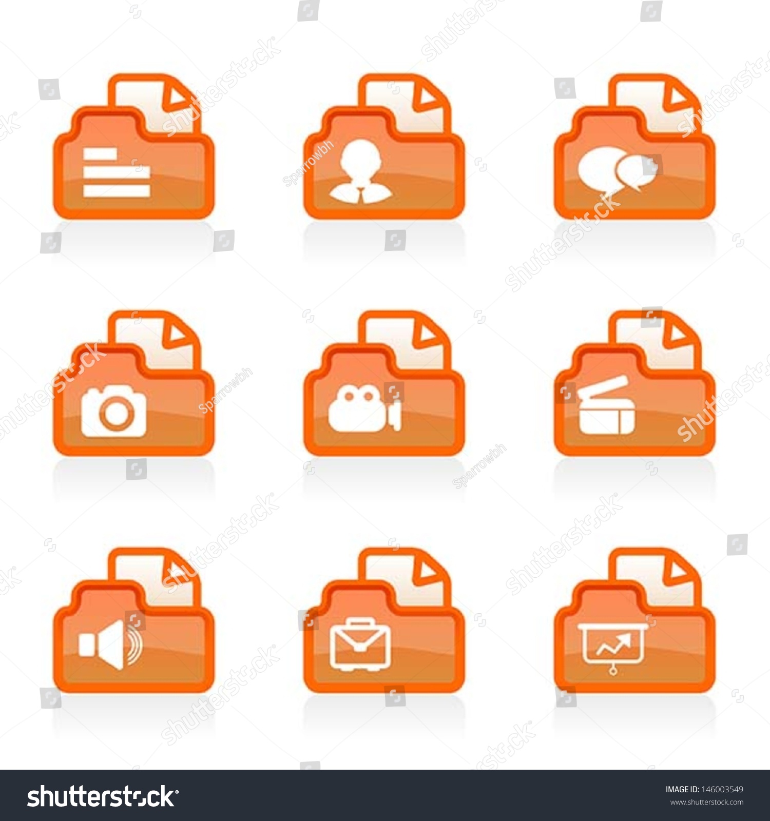 Set Folder Icon Vector: เวกเตอร์สต็อก (ปลอดค่าลิขสิทธิ์) 146003549 ...