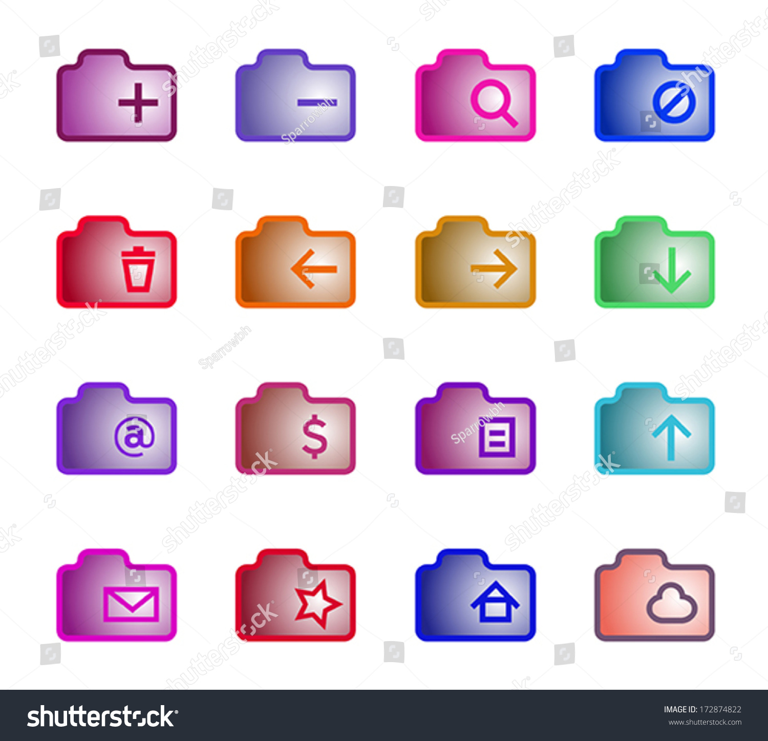 Set Folder Icon Vector Stock Vector (Royalty Free) 172874822 | Shutterstock