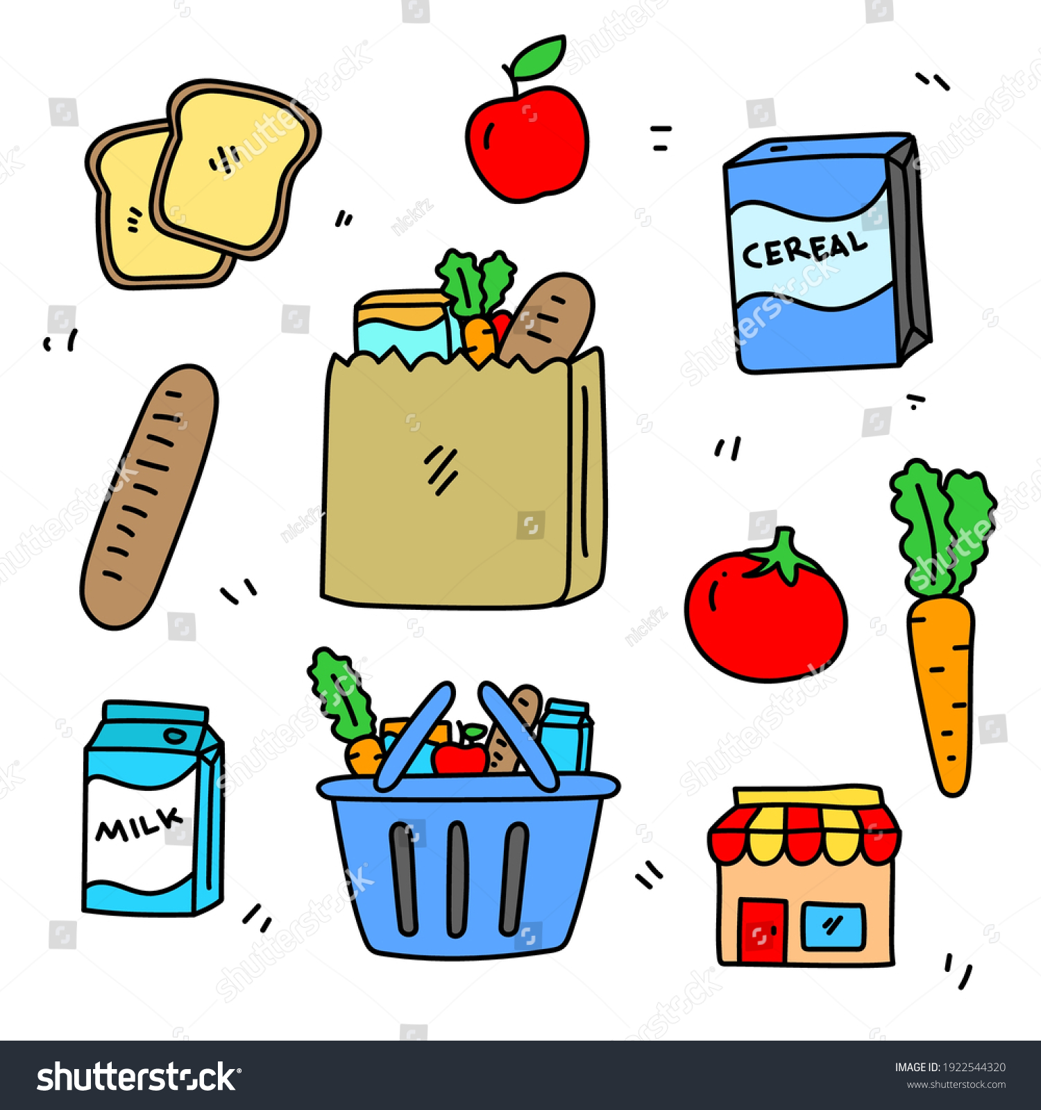 3,942 Grocery store doodle Images, Stock Photos & Vectors | Shutterstock