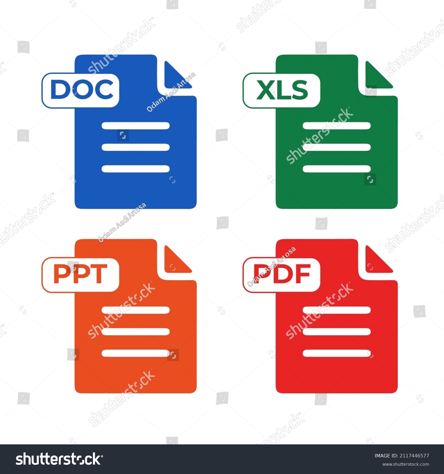 SVG of Set of format and extension of documents. Microsoft Word .doc Microsoft Excel .xls Microsoft PowerPoint .ppt .pdf Adobe Acrobat, Nitro Reader, Foxit Reader. svg