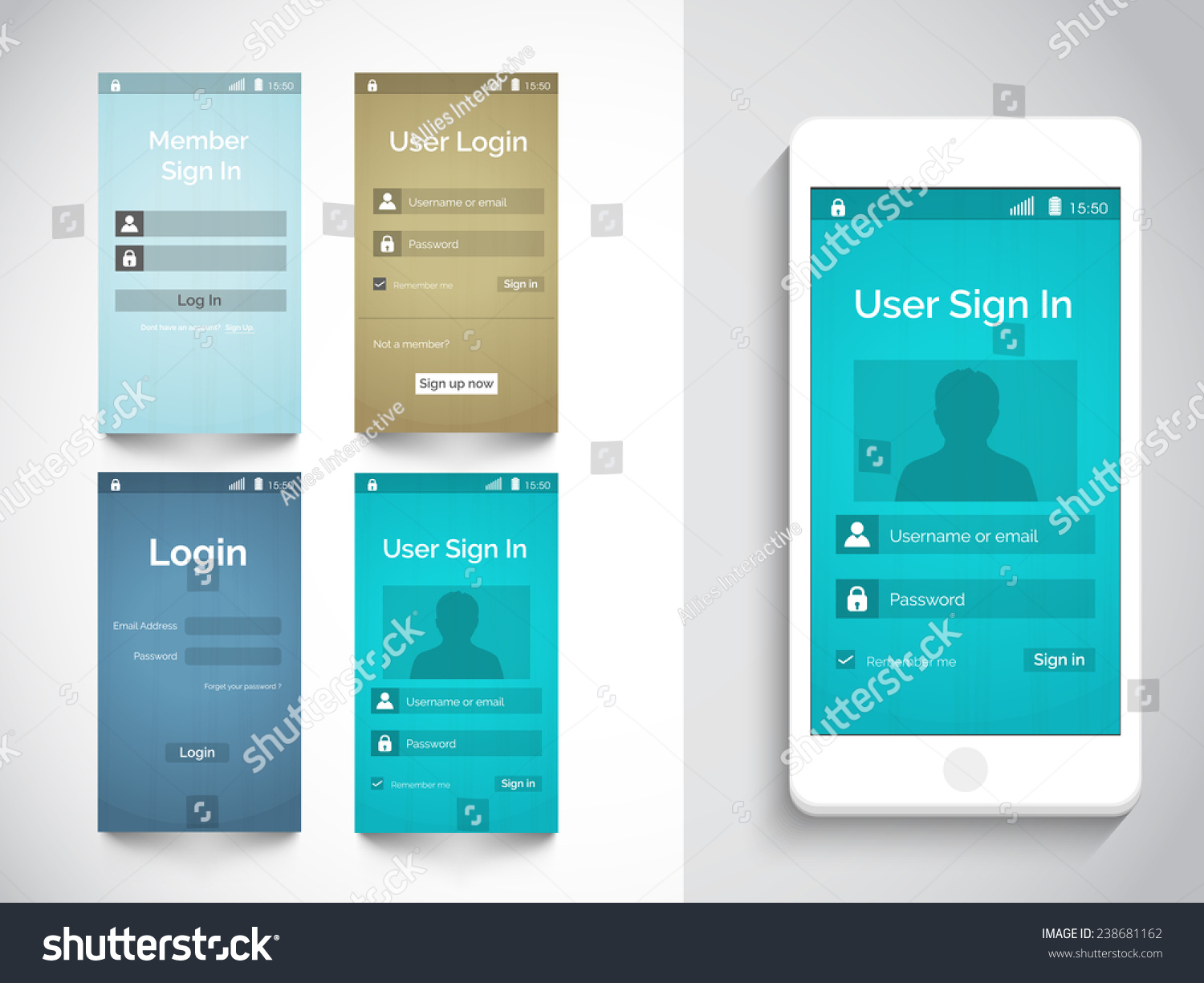 Set Four Different User Login Sign Stock Vector (Royalty Free) 238681162