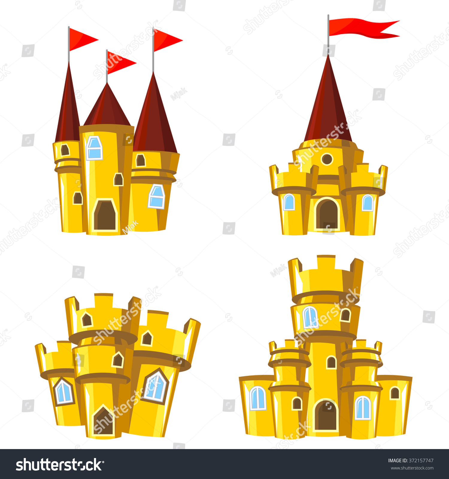 set four editable gold castles game stock vector 372157747 set four editable gold castles game stock vector 372157747