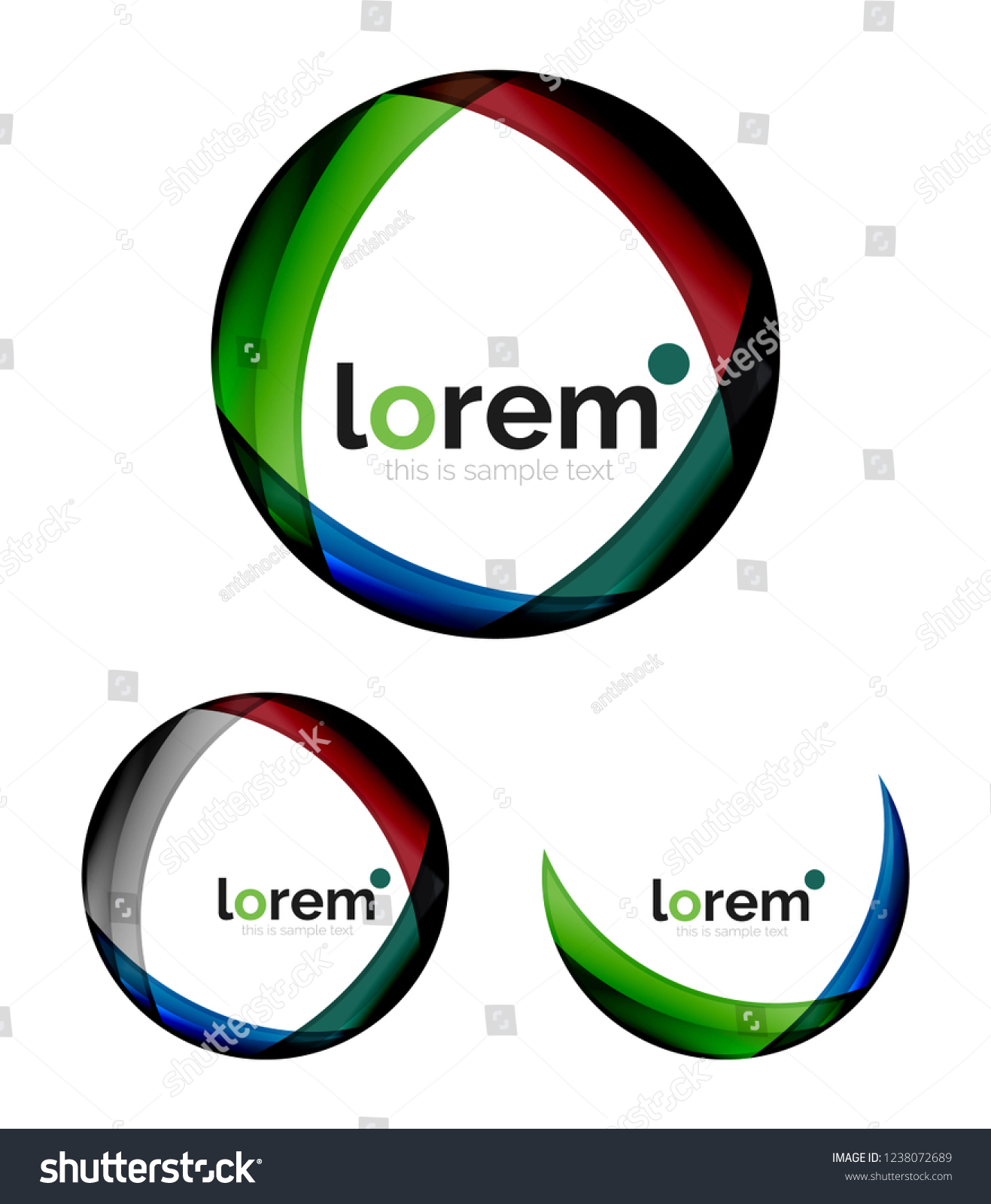 Set Geometric Shape Convergence Logo Icon Stock Vector (Royalty Free ...