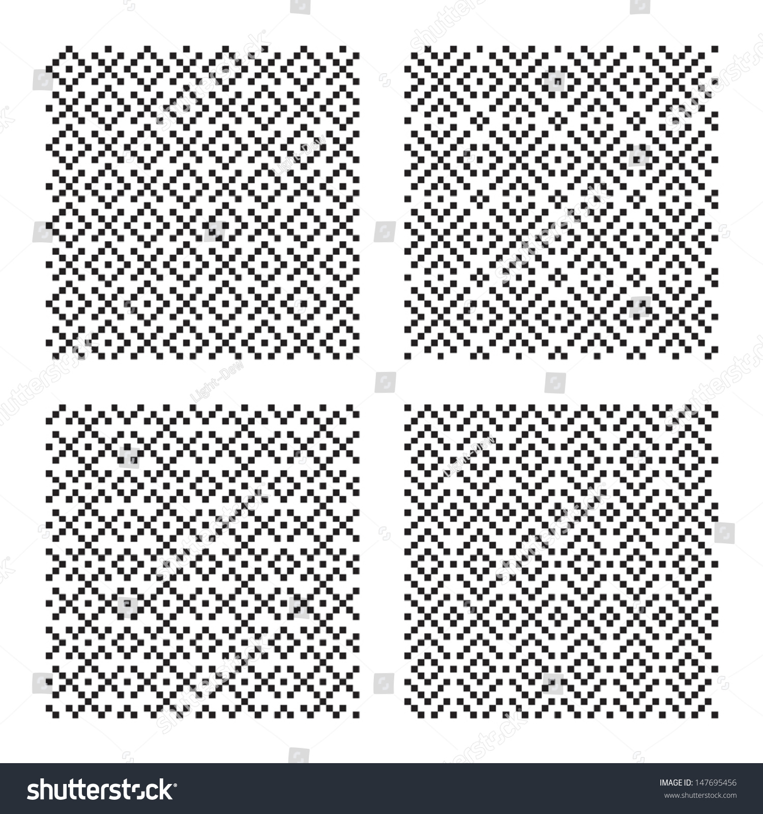 Set Of Geometrical Seamless Patterns. Eps8 Stock Vector Illustration ...